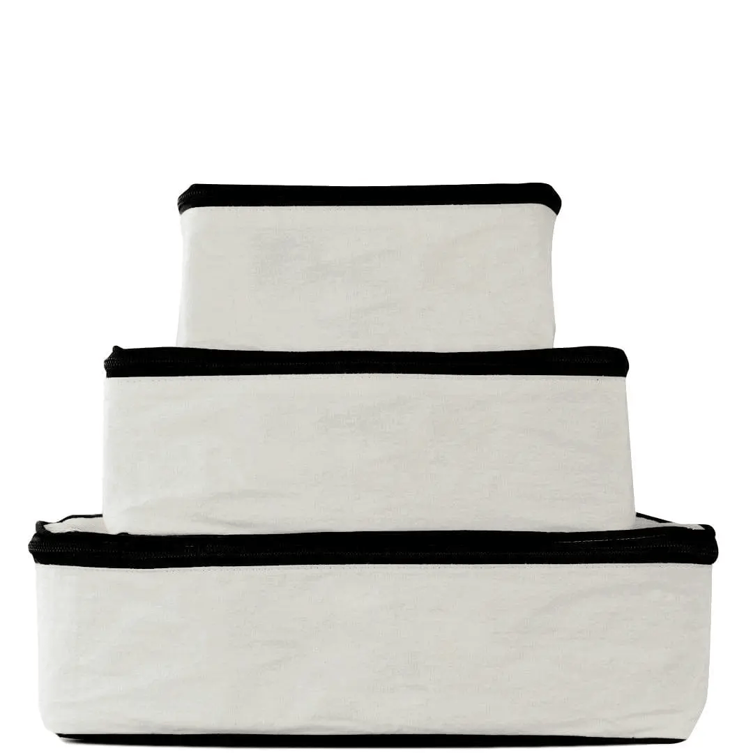 Bag-all personalized packing cubes with embroidered monogram