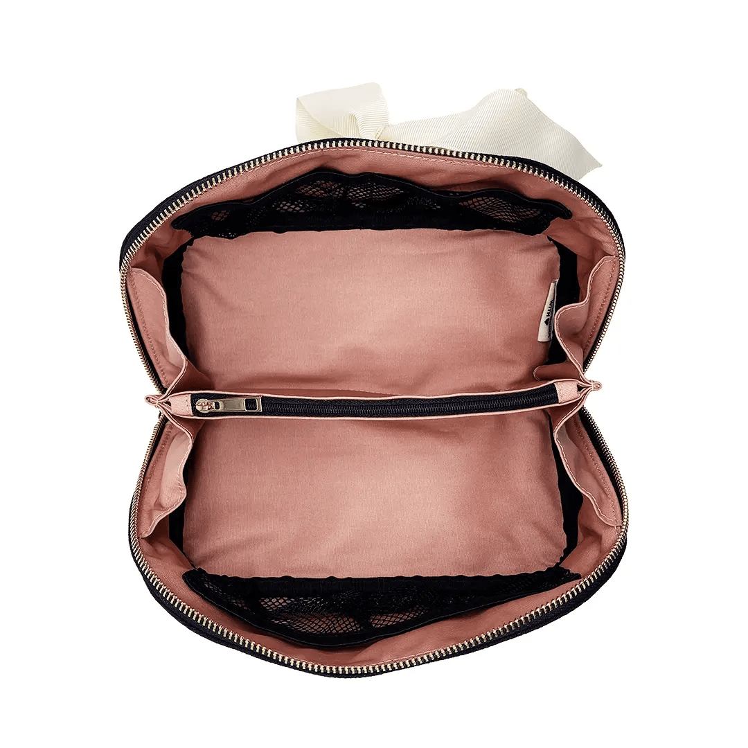 Accordion Box Makeup & Toiletry – Black by Bag-all with spacious lining and mesh pockets for travel organization