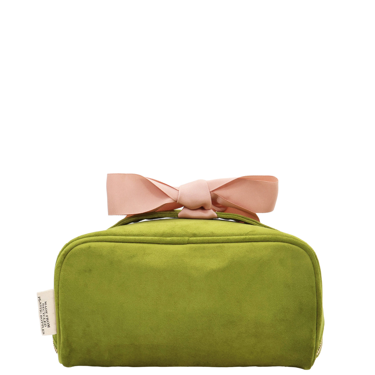 Accordion Box Makeup & Toiletry – Eco Velvet – Matcha Green Bag-all unique travel organization bag with bow