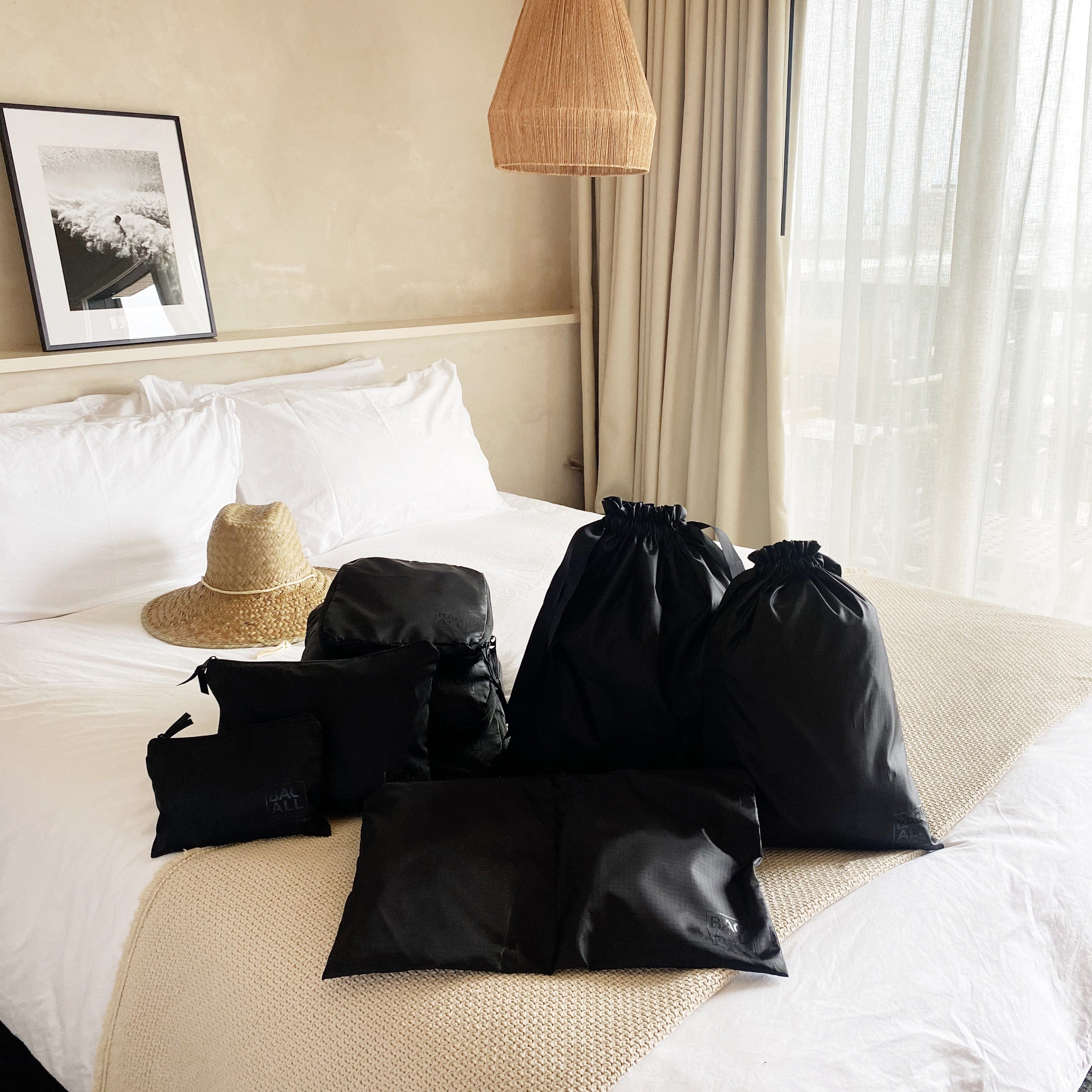 Bag-all Basic Packing Bags Set, 8-pack, Black | Bag-all