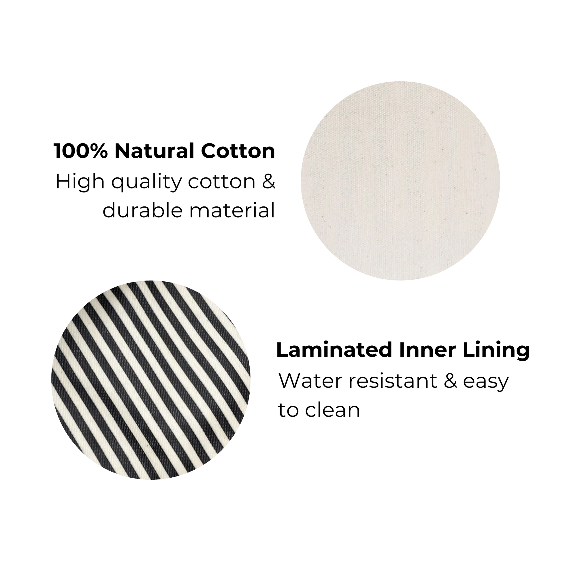 Bag-all Folding/Hanging Toiletry Case in cream, featuring 100% natural cotton exterior and striped water-resistant laminated inner lining, perfect for organized travel storage