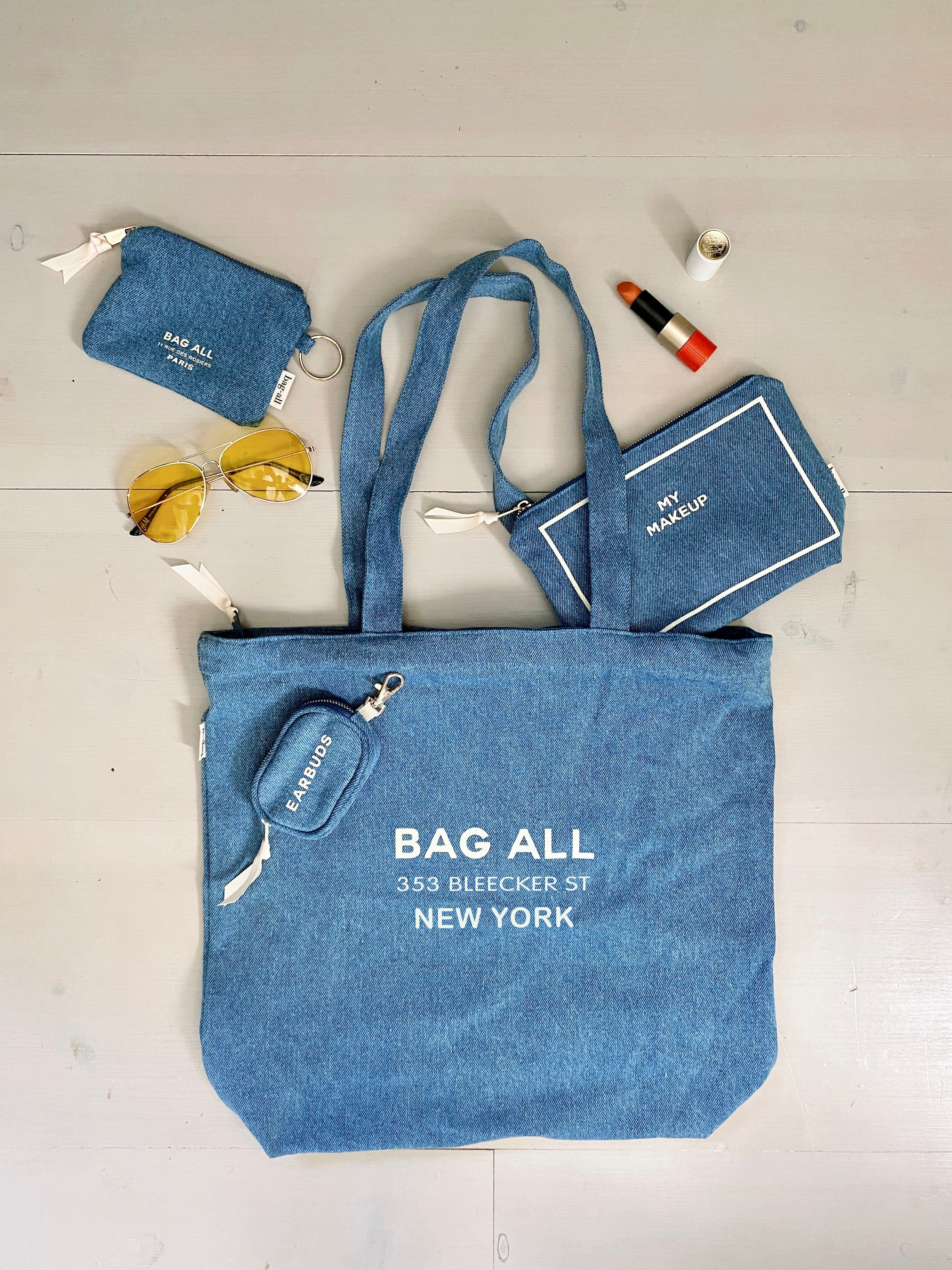 New York City Tote with Zipper and Inside Pocket, Denim | Bag-all