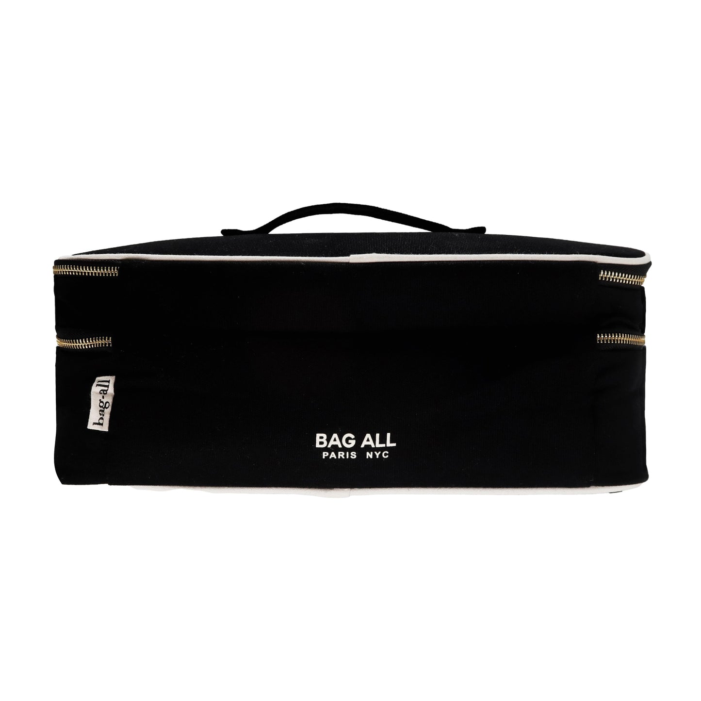 Bag-all Double Hair Tools Travel Case in black with dual compartments, heat-protective lining, and secure bands for Dyson Airwrap and styling accessories