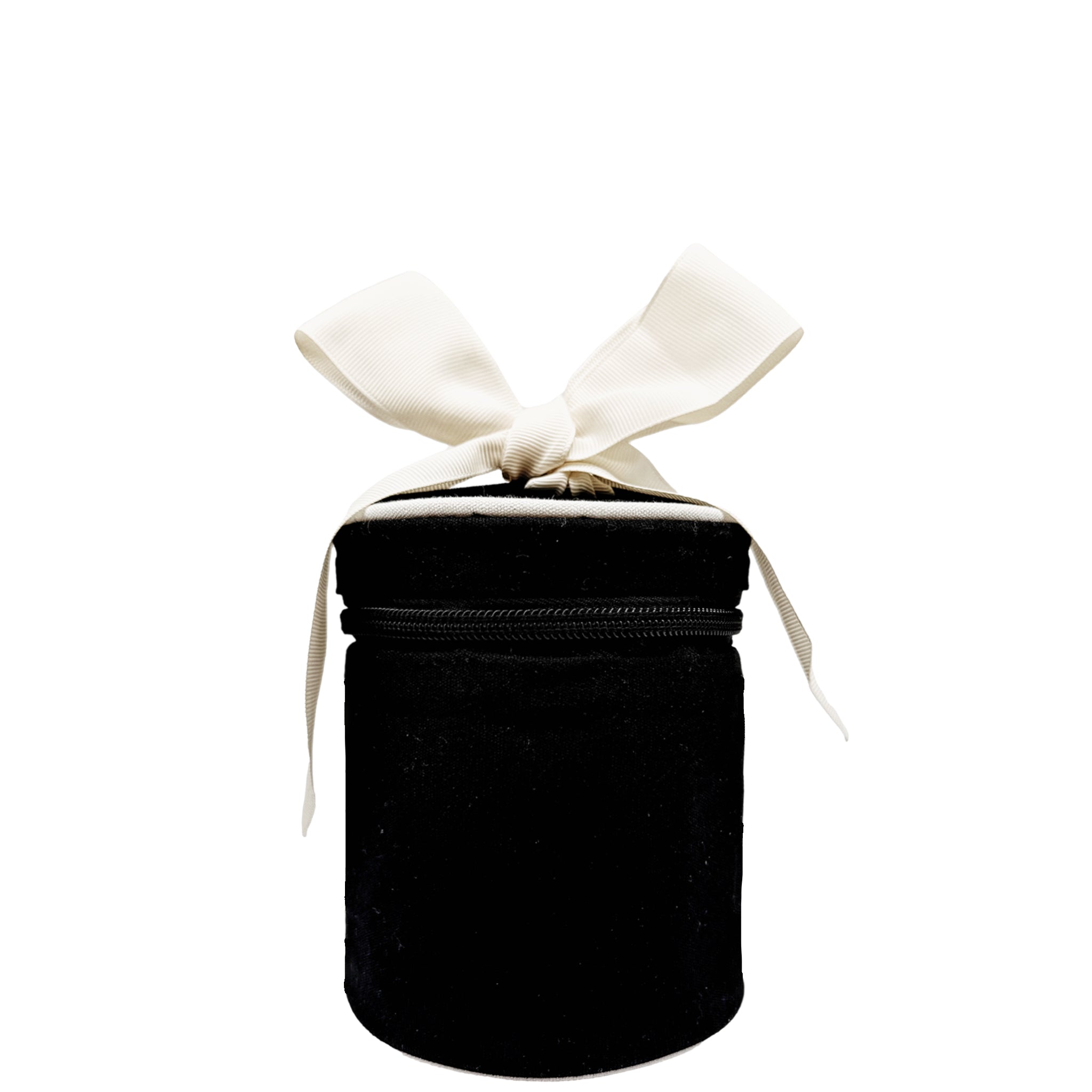 Black round Carry On Liquids Case with zipper and bow, eco-friendly and TSA compliant by Bag-all for organized travel