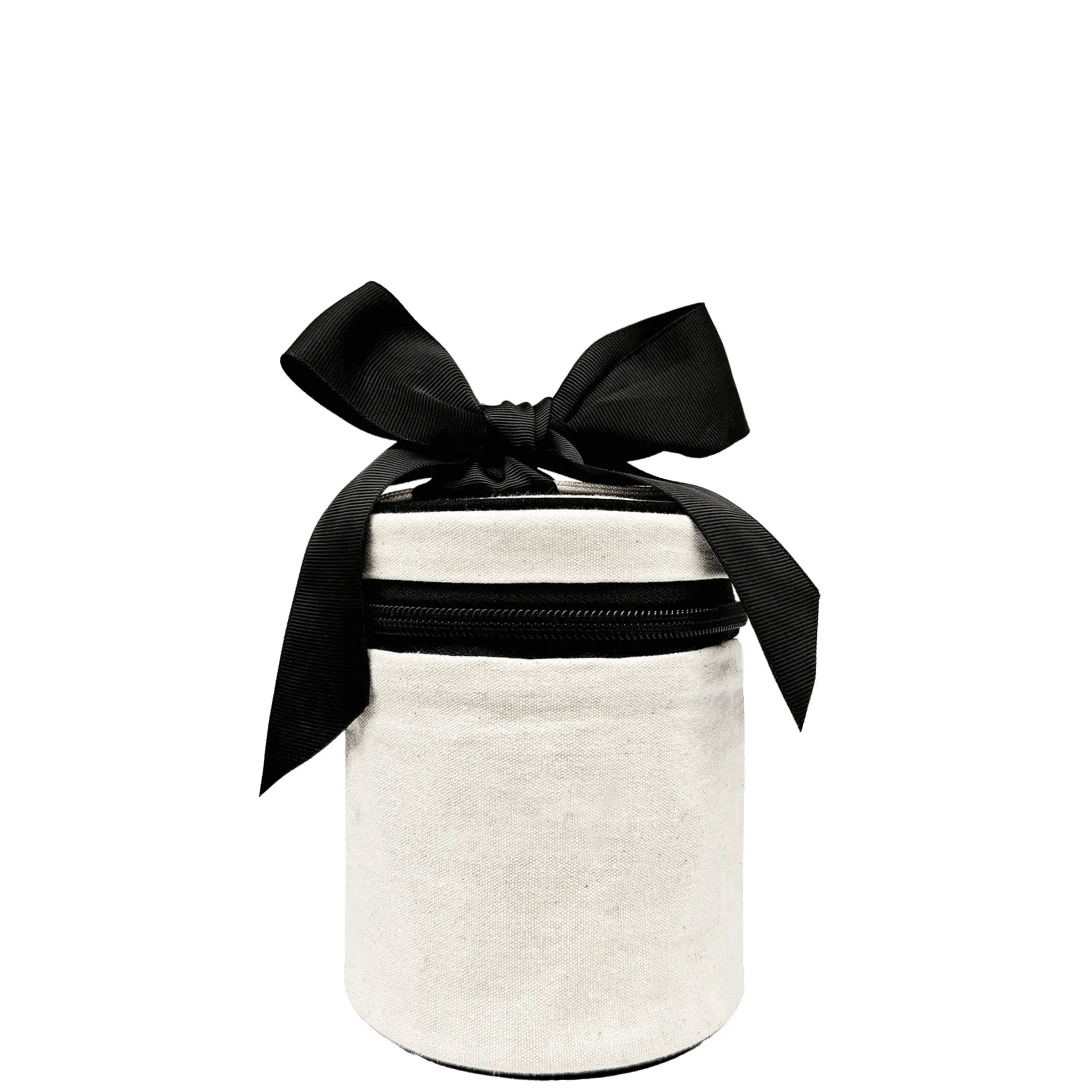 Compact cream Carry On Liquids Case with black ribbon by Bag-all, perfect for travel organization and TSA compliance.