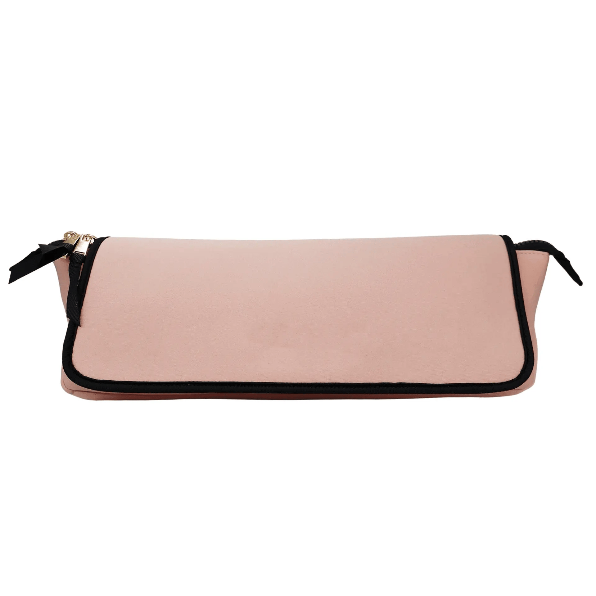 Bag-all pink blush hair tools travel case with heat-resistant mat and zippered compartments for organized storage.