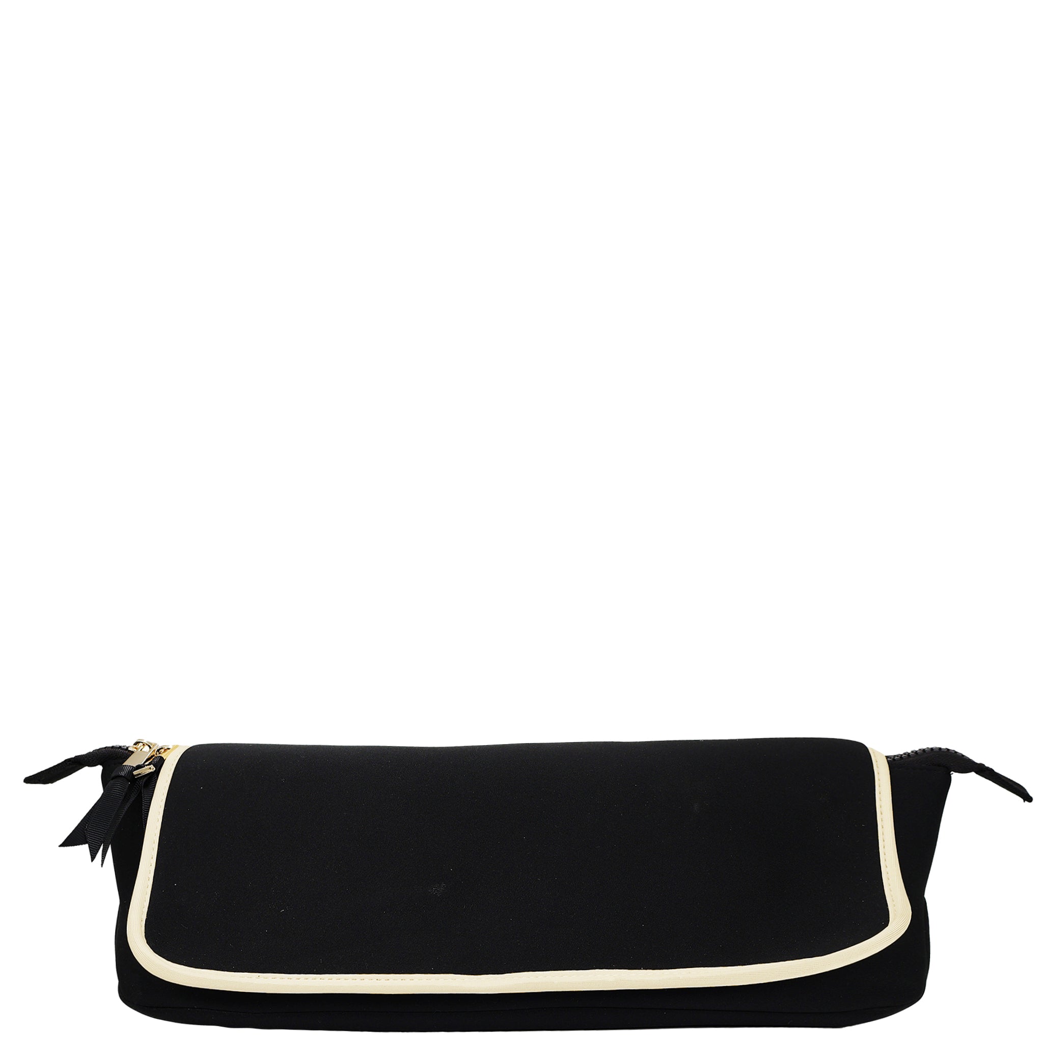 Black Bag-all hair tools travel case with heat-resistant mat and gold zipper for styling accessories storage