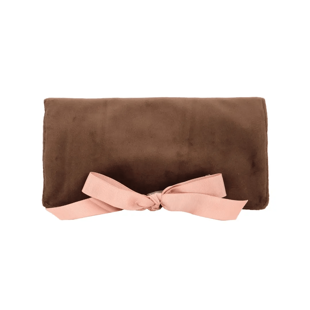Couture Jewelry Roll, Medium – Eco Velvet – Espresso Brown by Bag-all for travel organization