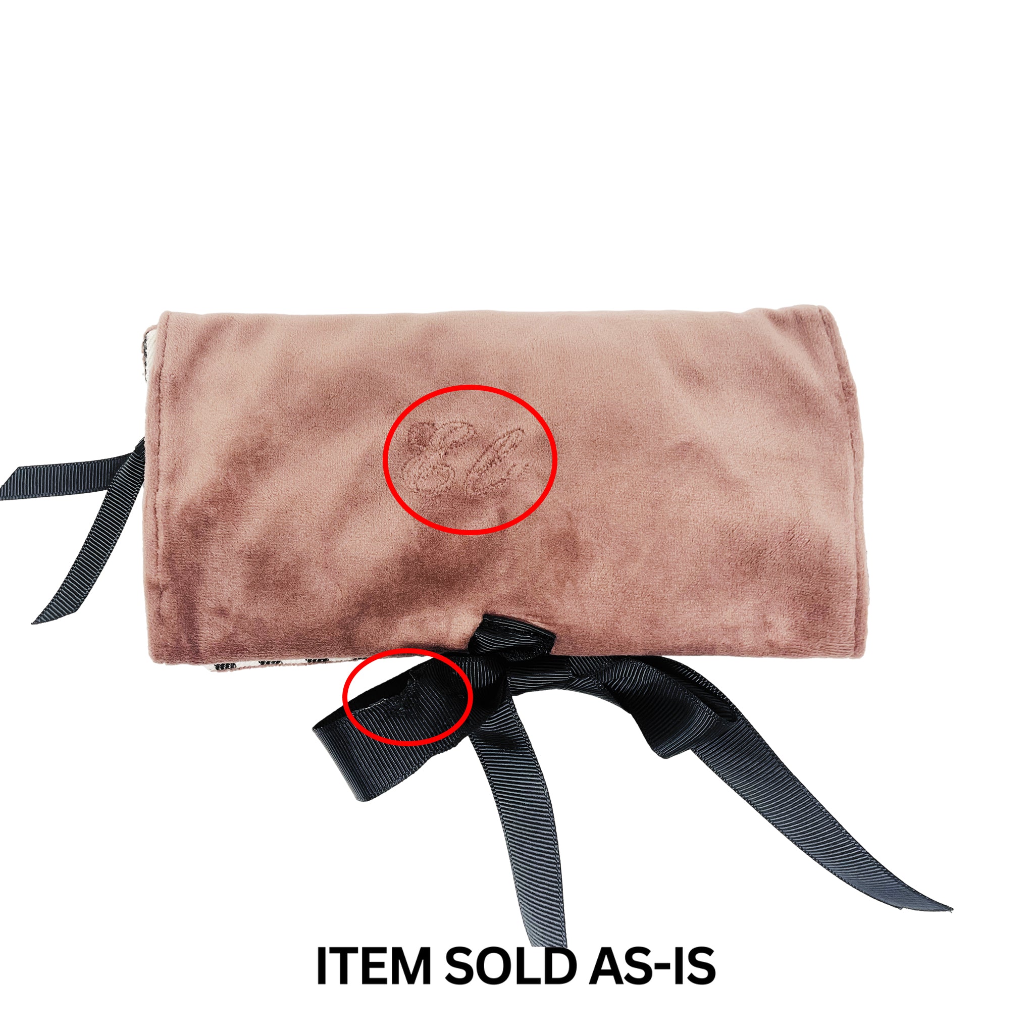 SALES BIN - Couture Jewelry Roll, Medium, Pink Velvet