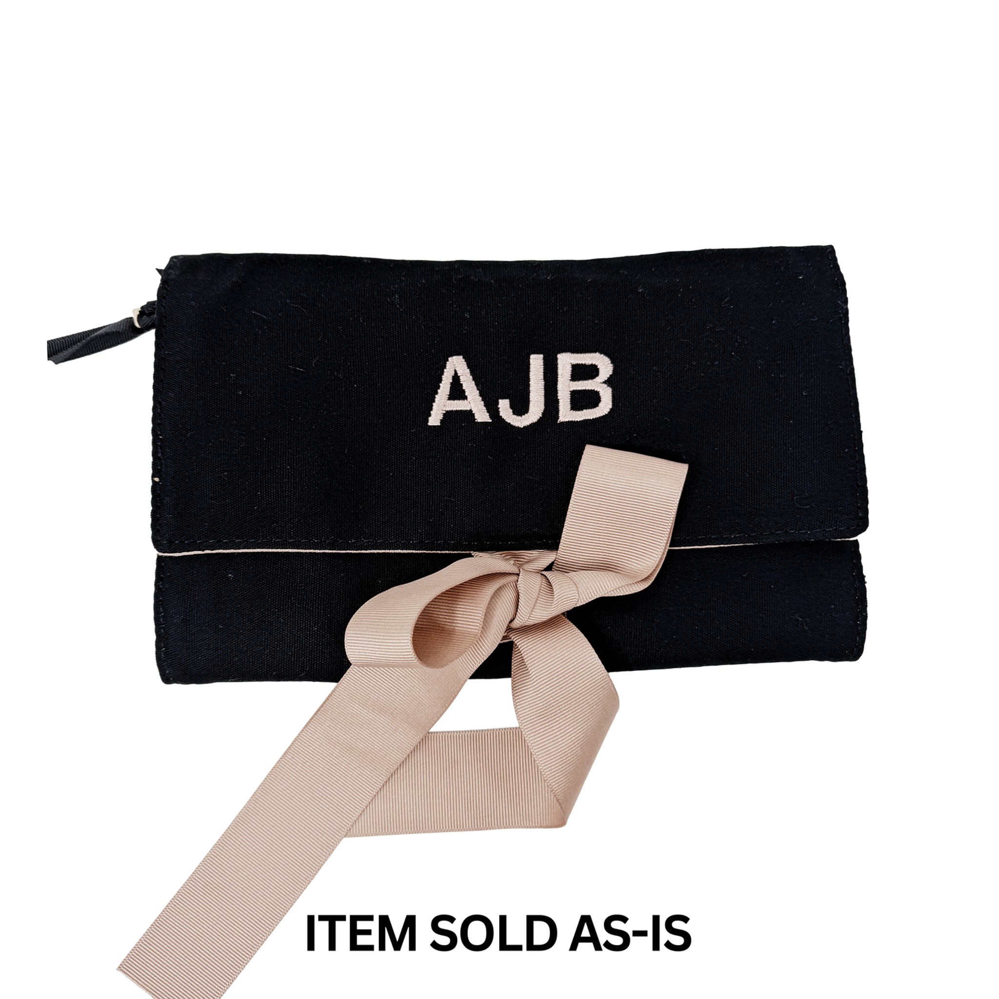 SALES BIN - Large Jewelry Roll, Travel Pouch, Black