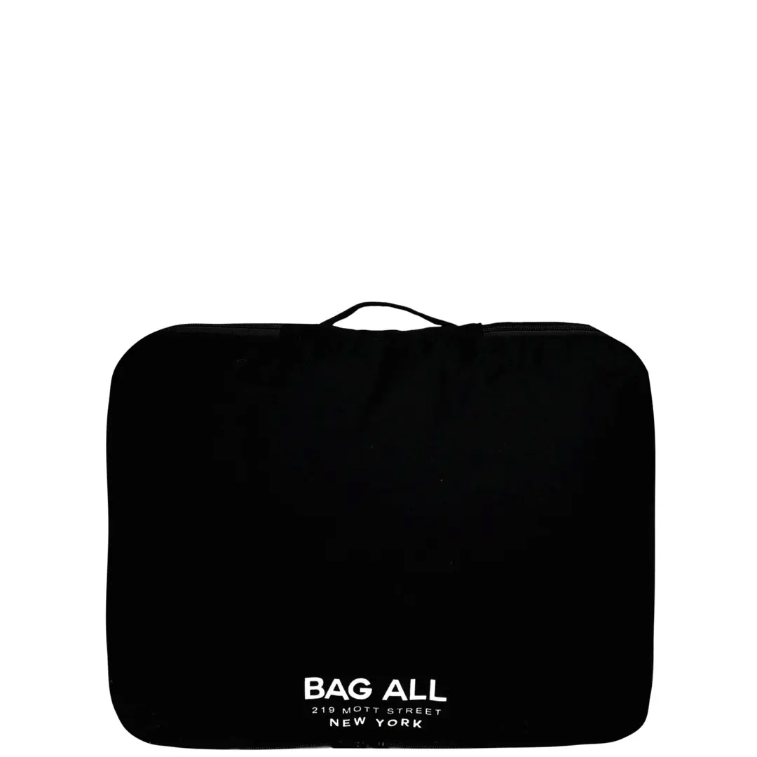 Bag-all Large Double Sided Packing Cube in Black with dual compartments and shoe pocket, perfect for organized travel and wrinkle-free clothing storage