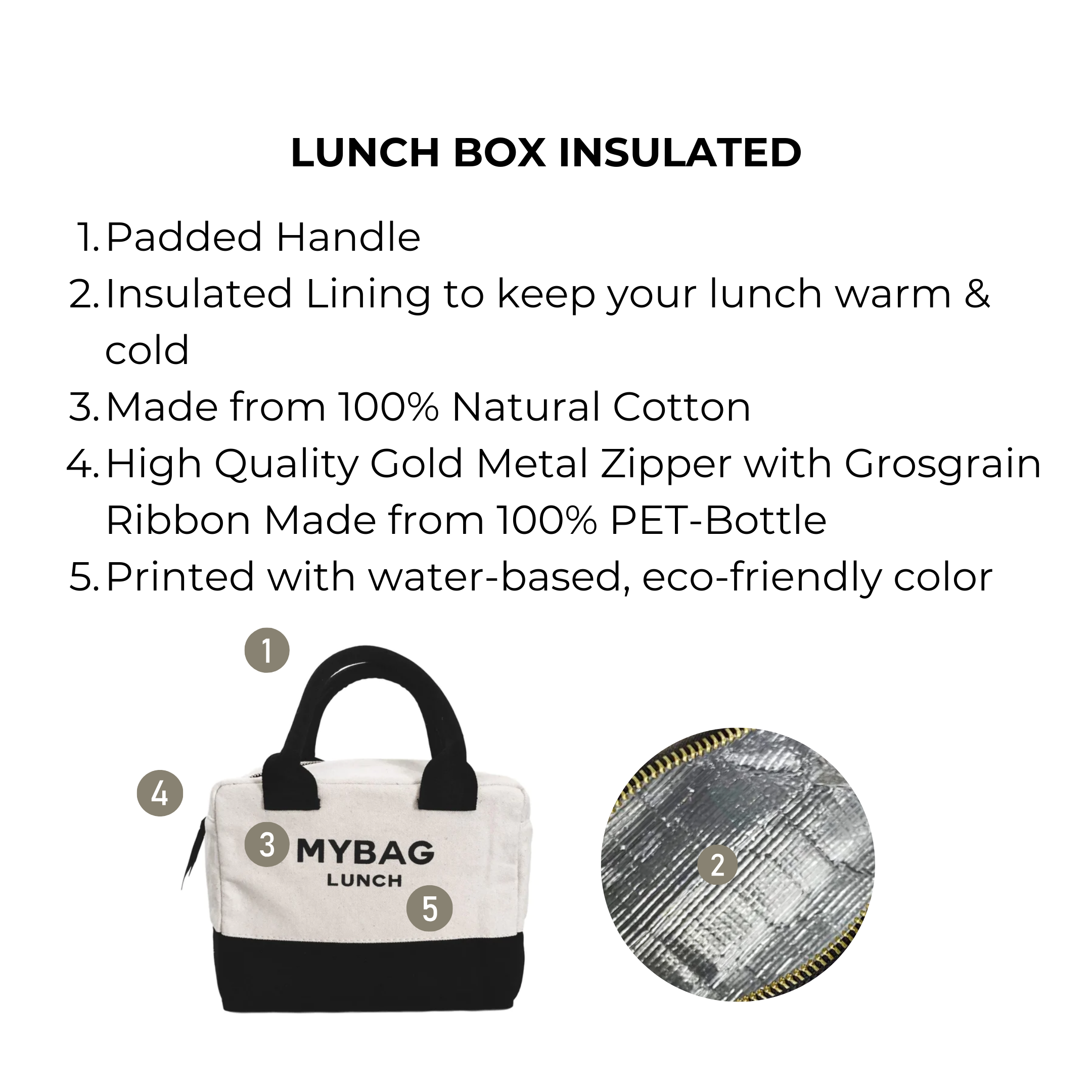 Lunch Box Insulated, Cream | Bag-all