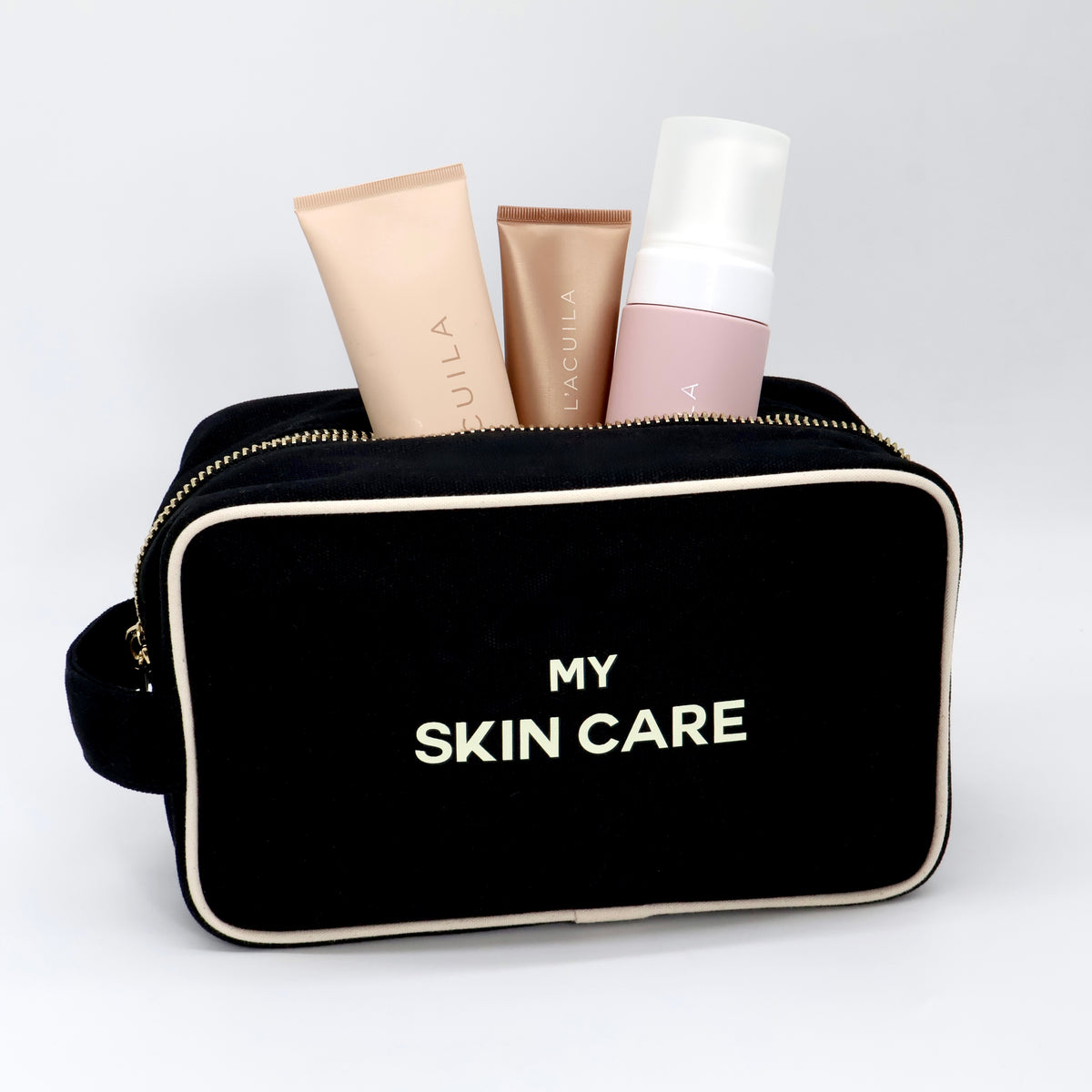 Pamper Gift Set Deal 3-Pack, Black, Bag-all Paris-designed travel organization gift with black skin care pouch