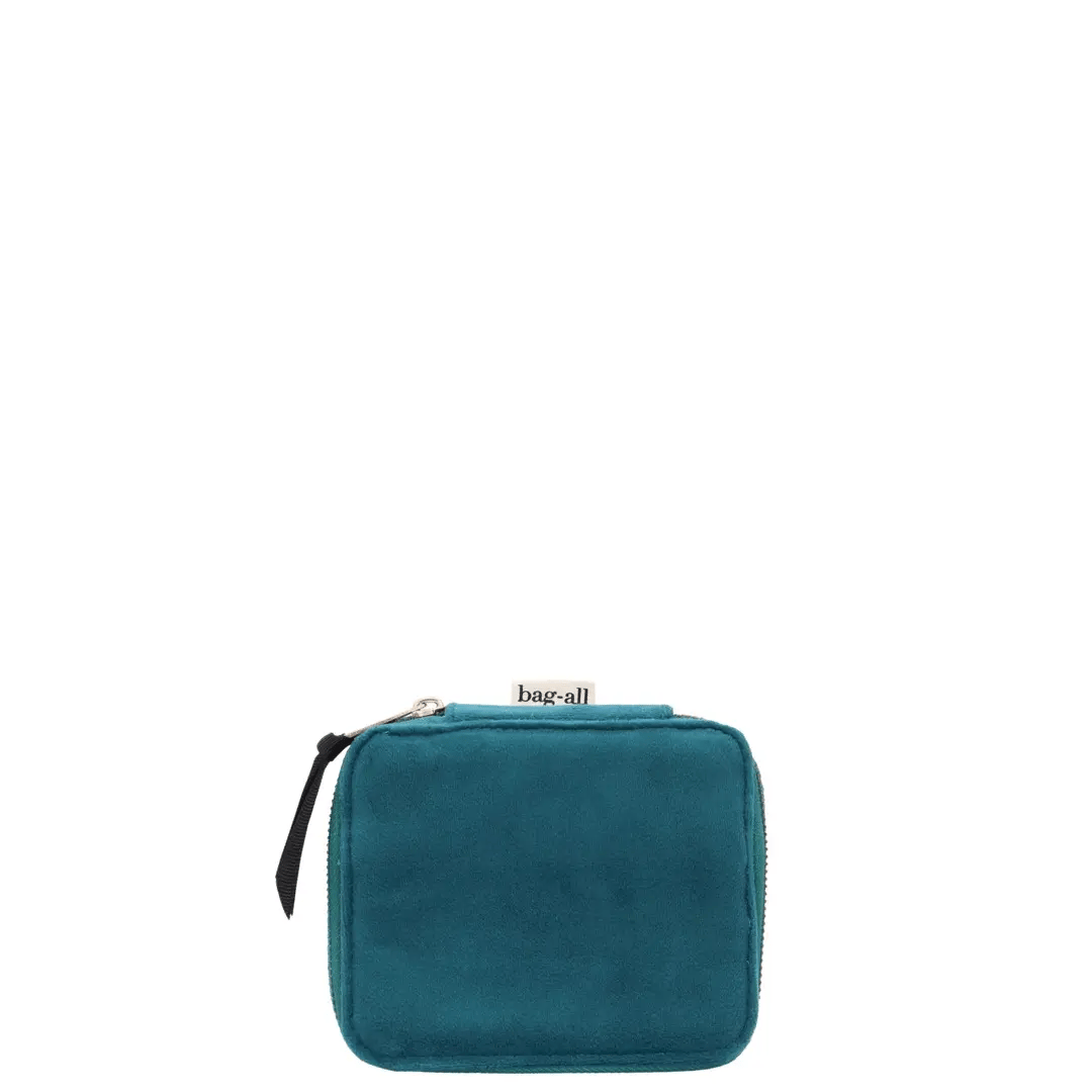 Cute Jewelry Box, Monogrammable – Eco Velvet – Aqua Teal by Bag-all, a Paris-designed travel and organization brand