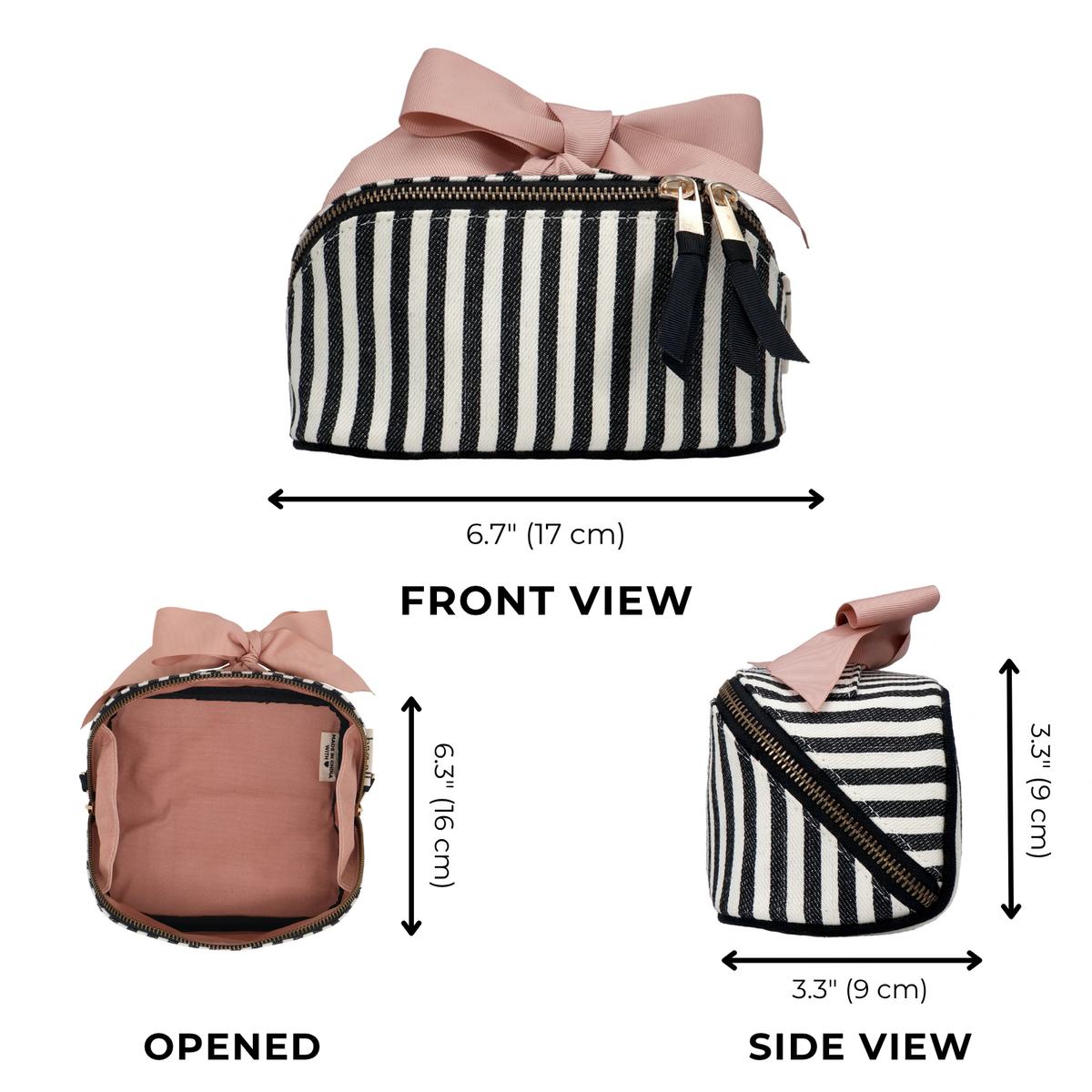 Petite Accordion Makeup Case – Striped Bag-all travel makeup organizer for easy organization and frequent travelers