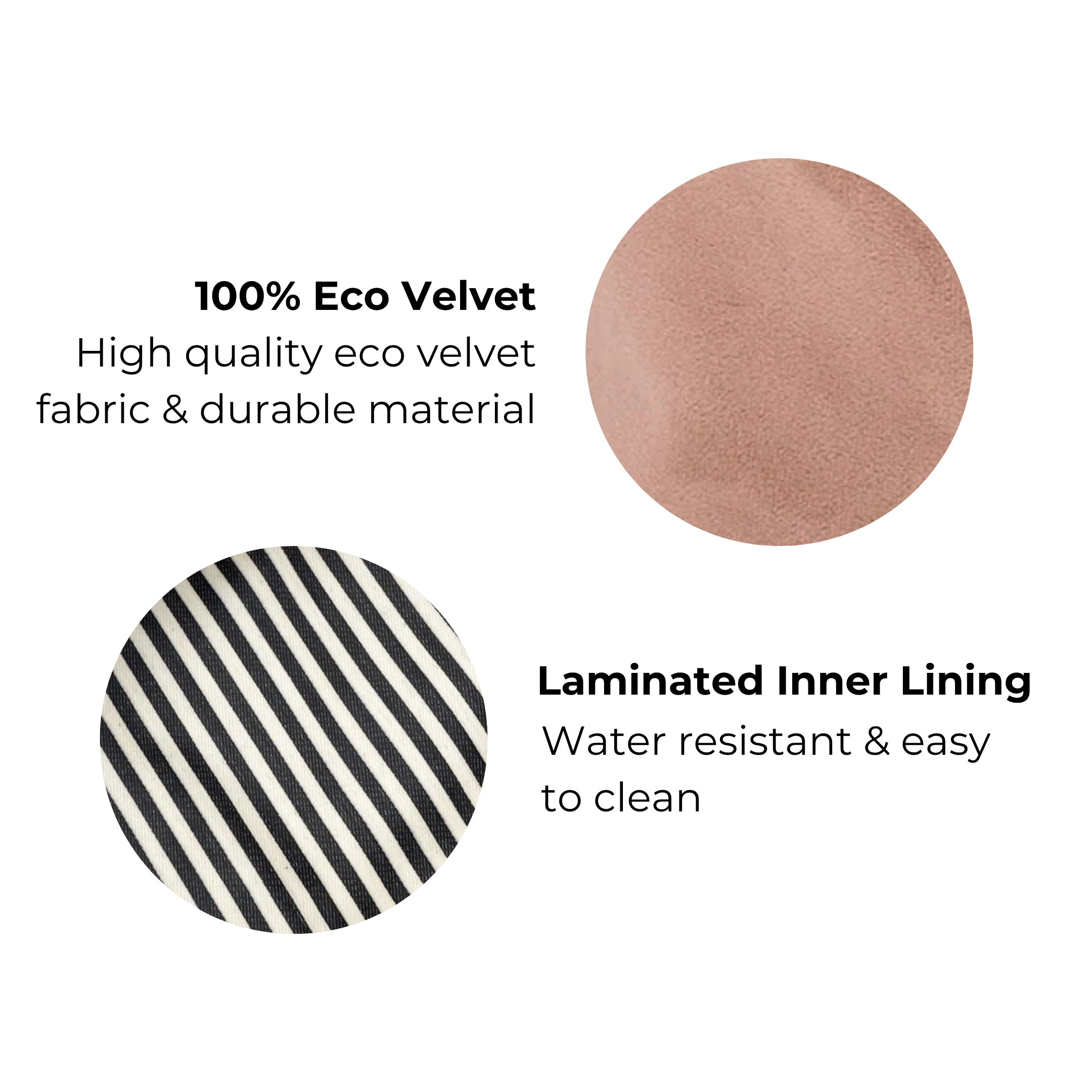 Petite Accordion Makeup Case – Eco Velvet – Blush Pink with durable eco velvet fabric and water-resistant striped laminated lining for organized travel by Bag-all.