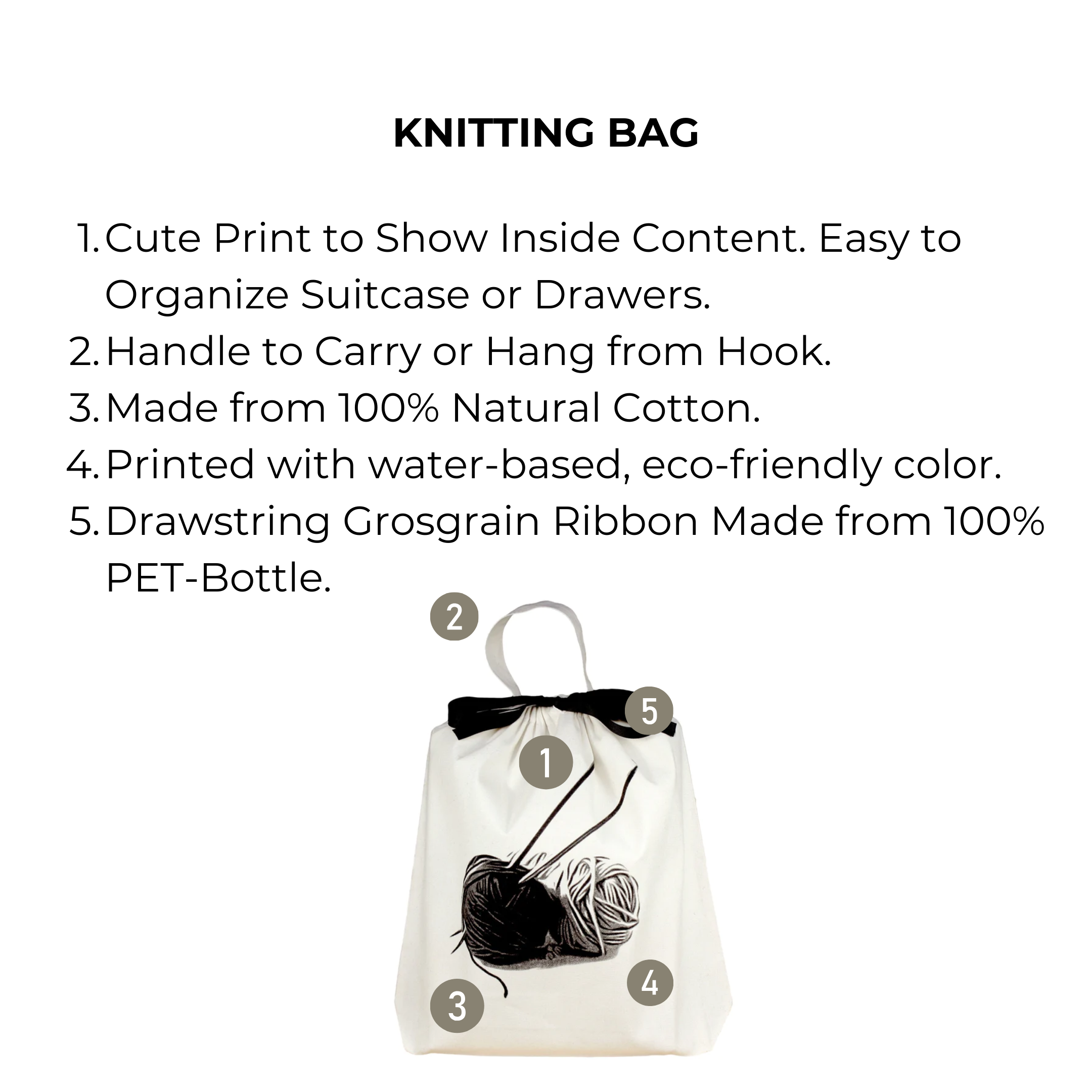 Knitting Bag, Cream | Bag-all