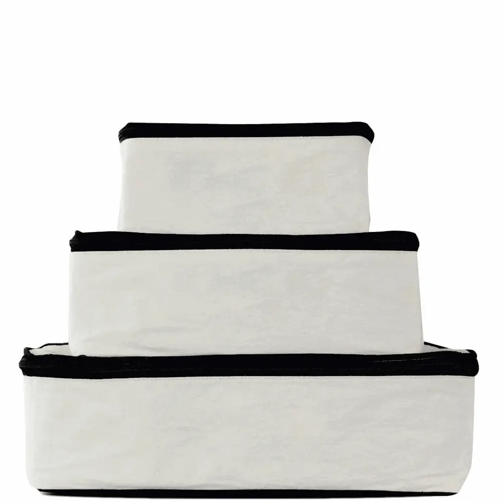 Personalized Packing Cubes, 3-pack – Cream by Bag-all, Paris-designed travel organization for frequent travelers