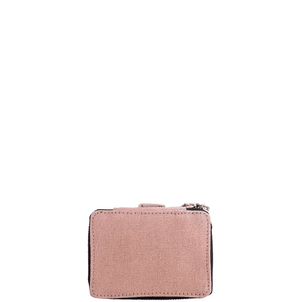 Pink Bag-all pill organizing case with weekly compartments for daily medicine storage and easy portability