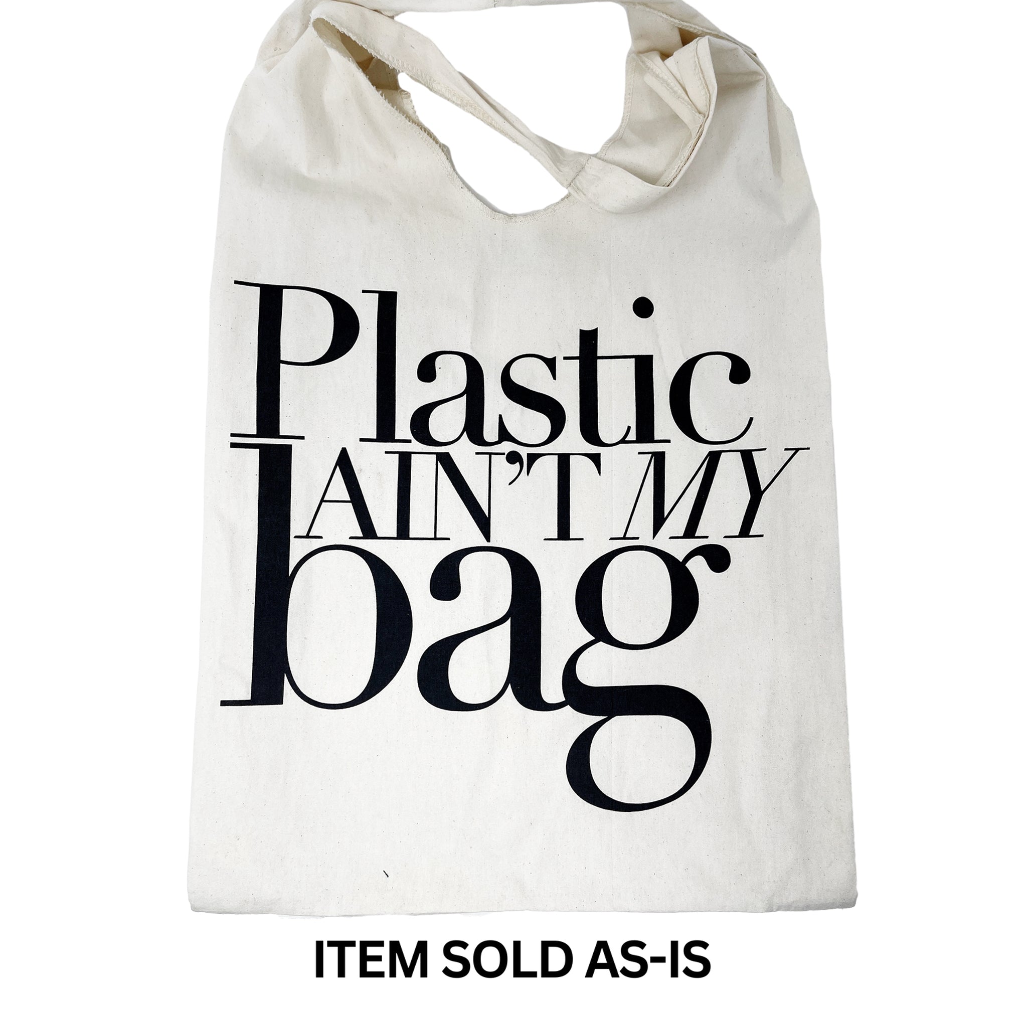 SALES BIN - Plastic Ain't My Bag Tote Bag, Cream - Bag-all