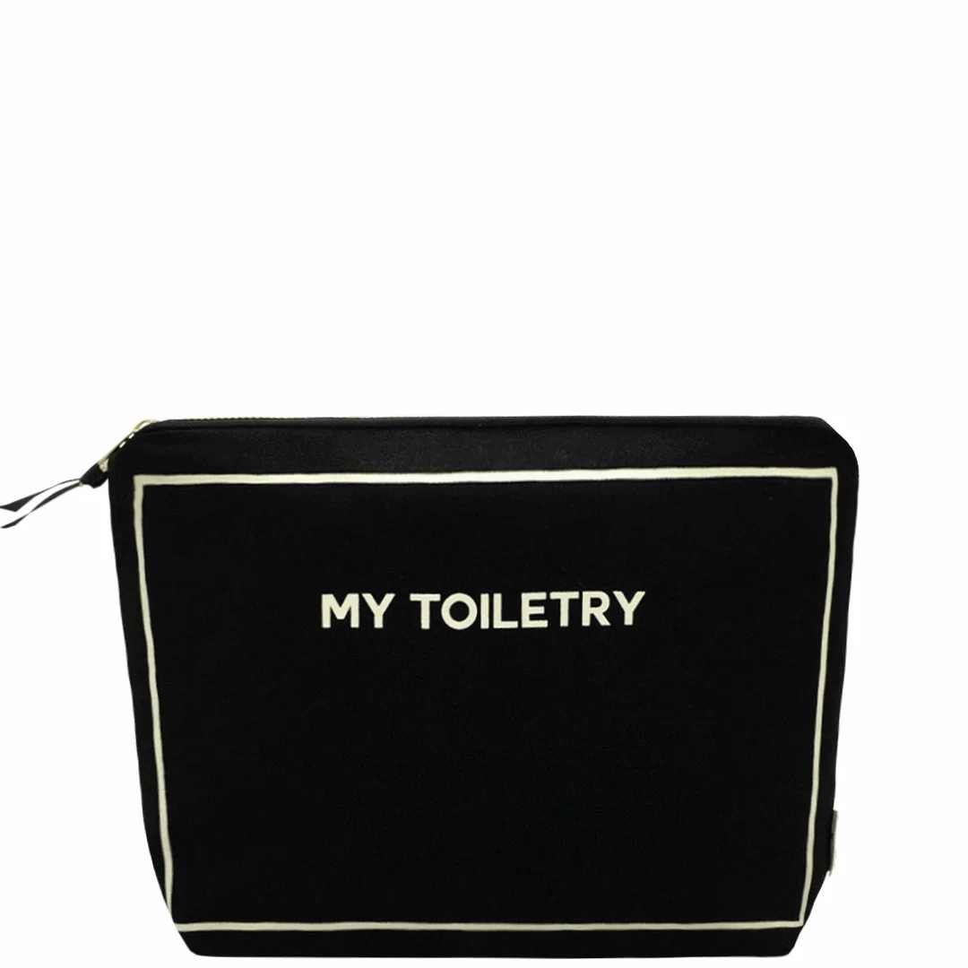 Toiletry Pouch with Coated Lining – Black by Bag-all Paris-designed travel organization pouch