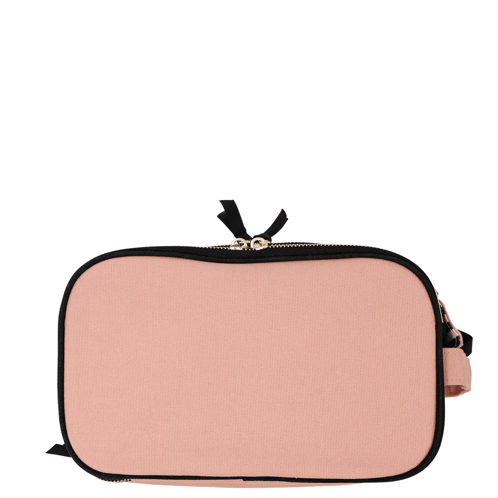 Pink blush Triple Travel & Hobby Organizer with gold zippers and handle by Bag-all, perfect for neat storage on the go.