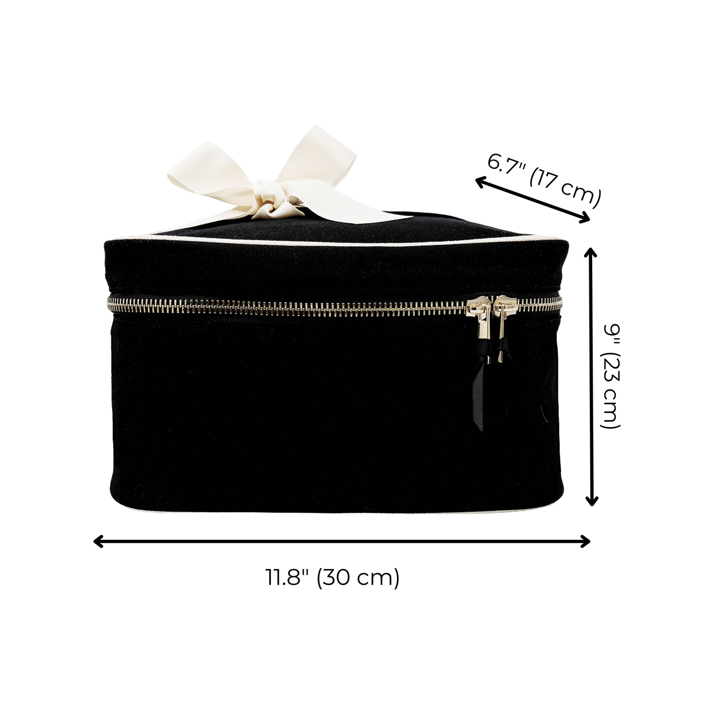My Vanity Large Beauty Box with Insert Organizer in black by Bag-all, spacious and stylish natural cotton case.