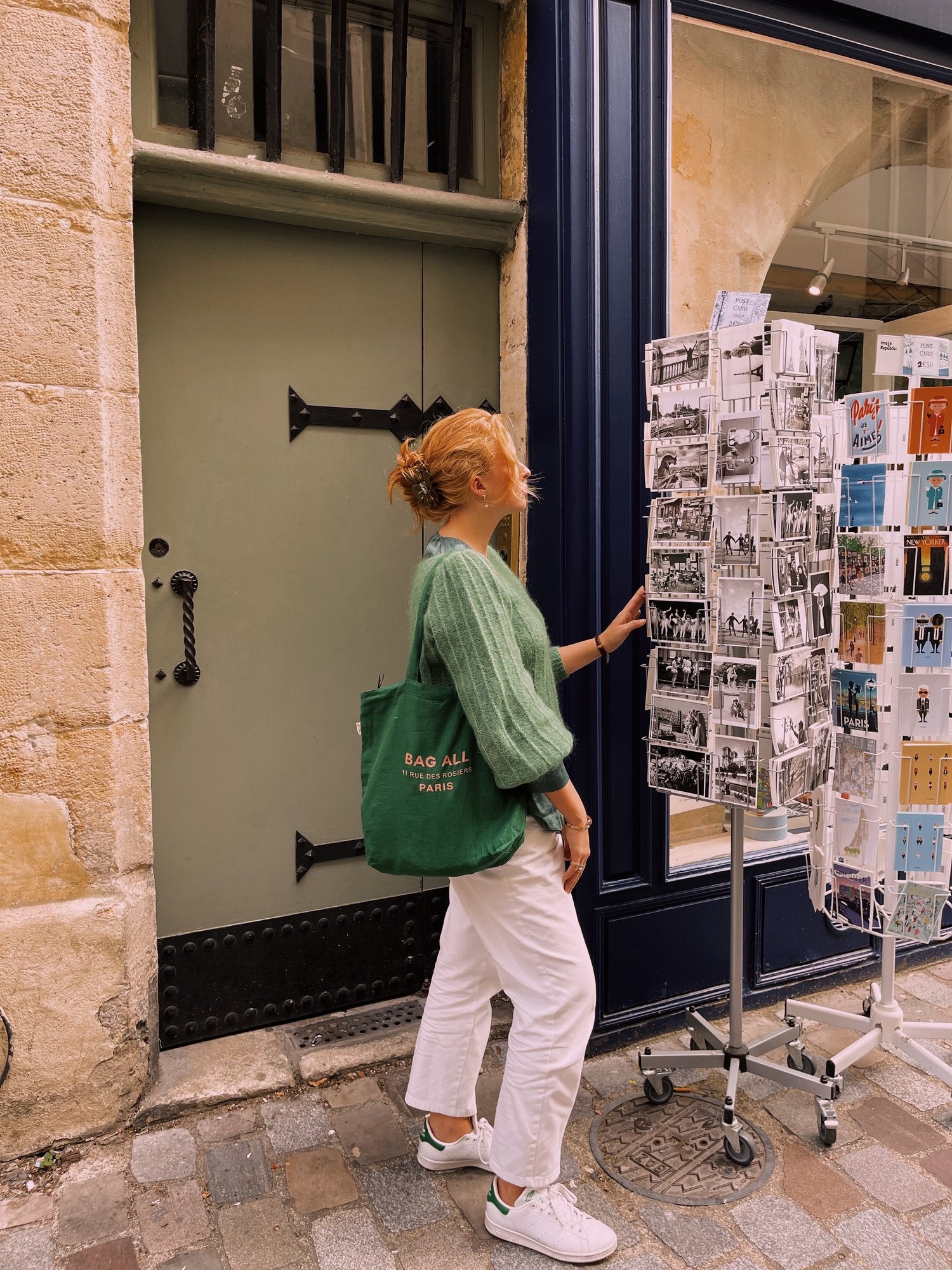 The Epitome of Parisian Chic: The New Paris Le Marais Tote in Green Linen Edition