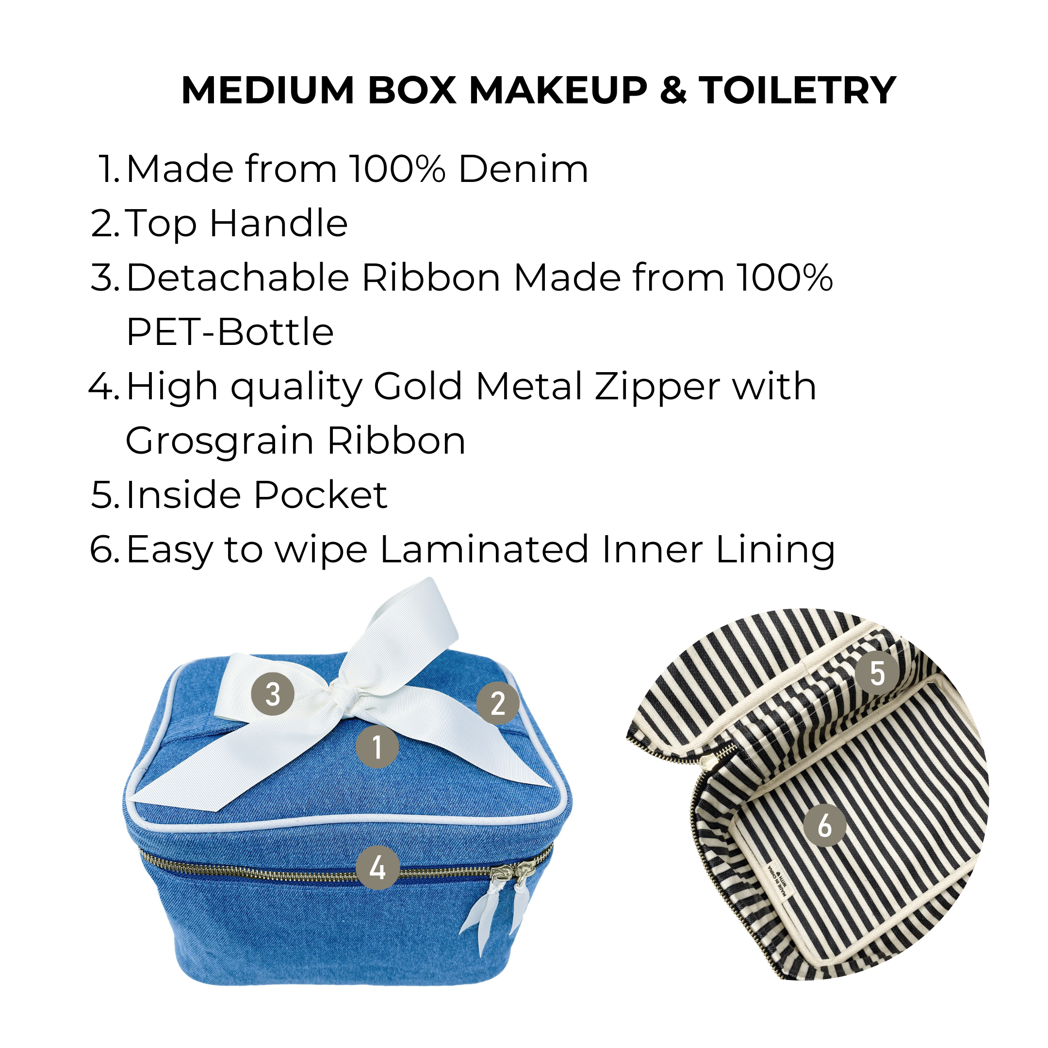 Medium Box Makeup & Toiletry, Denim | Bag-all