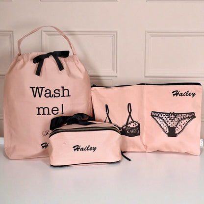 Pink Bag-all suitcase deal gift set with laundry organizer and underwear pouches for stylish travel organization