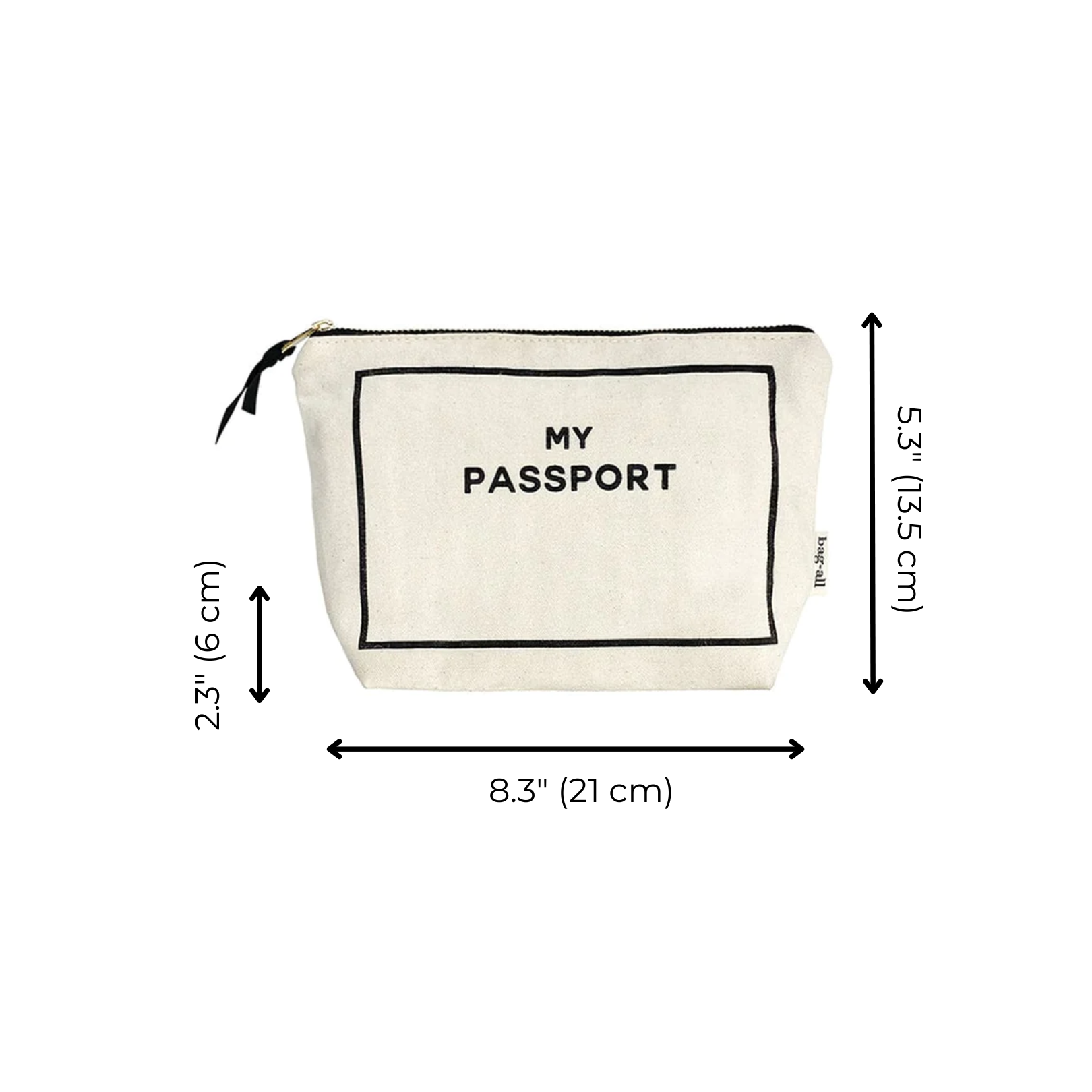 Carry On Essentials Deal Gift Set, 3-Pack Passport, Liquid & Makeup Organizer, Cream by Bag-all with personalized cotton passport pouch for travel organization.