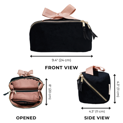 Accordion Box Makeup & Toiletry, Black Velvet