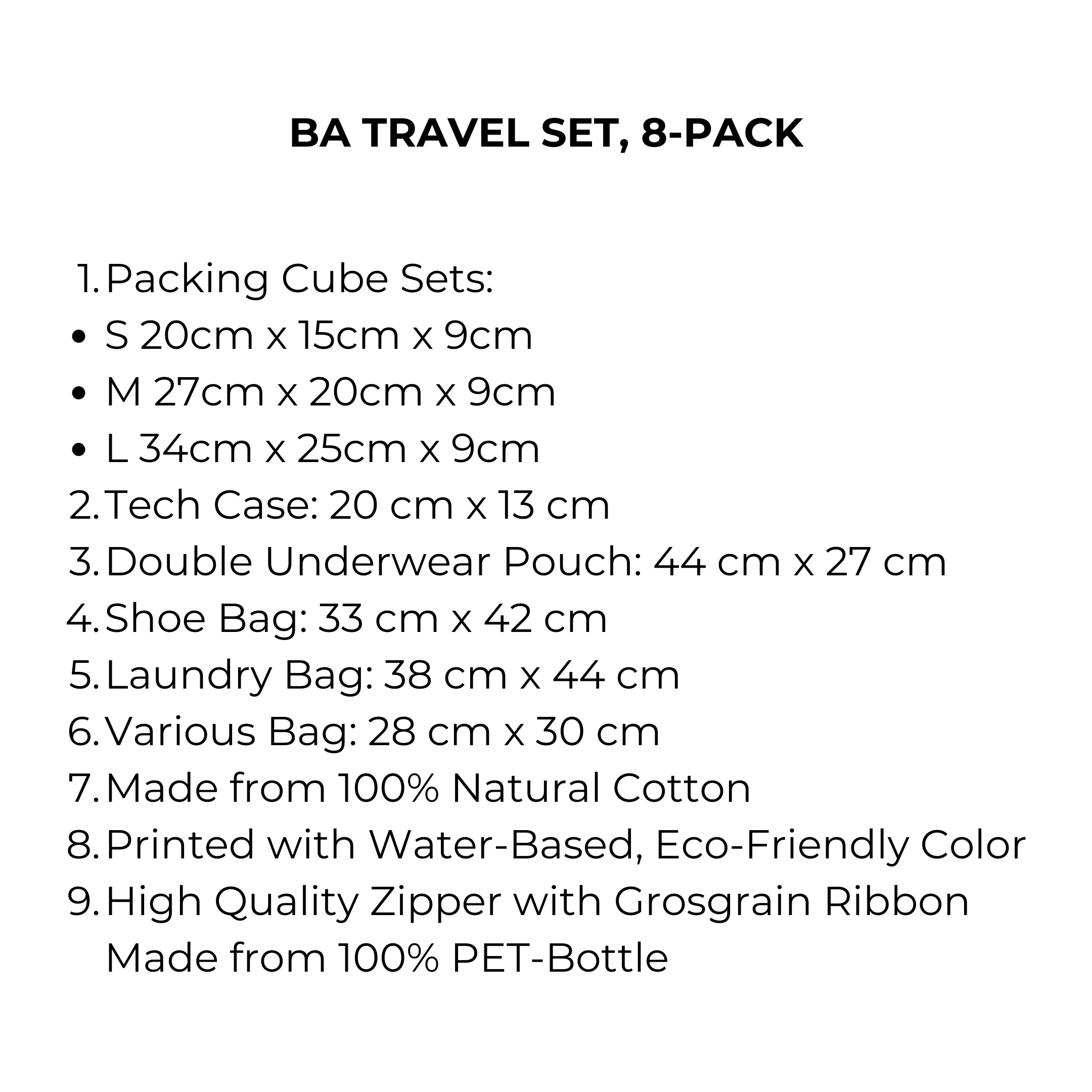 BA Travel Set, 8-pack Pink/Blush | Bag-all