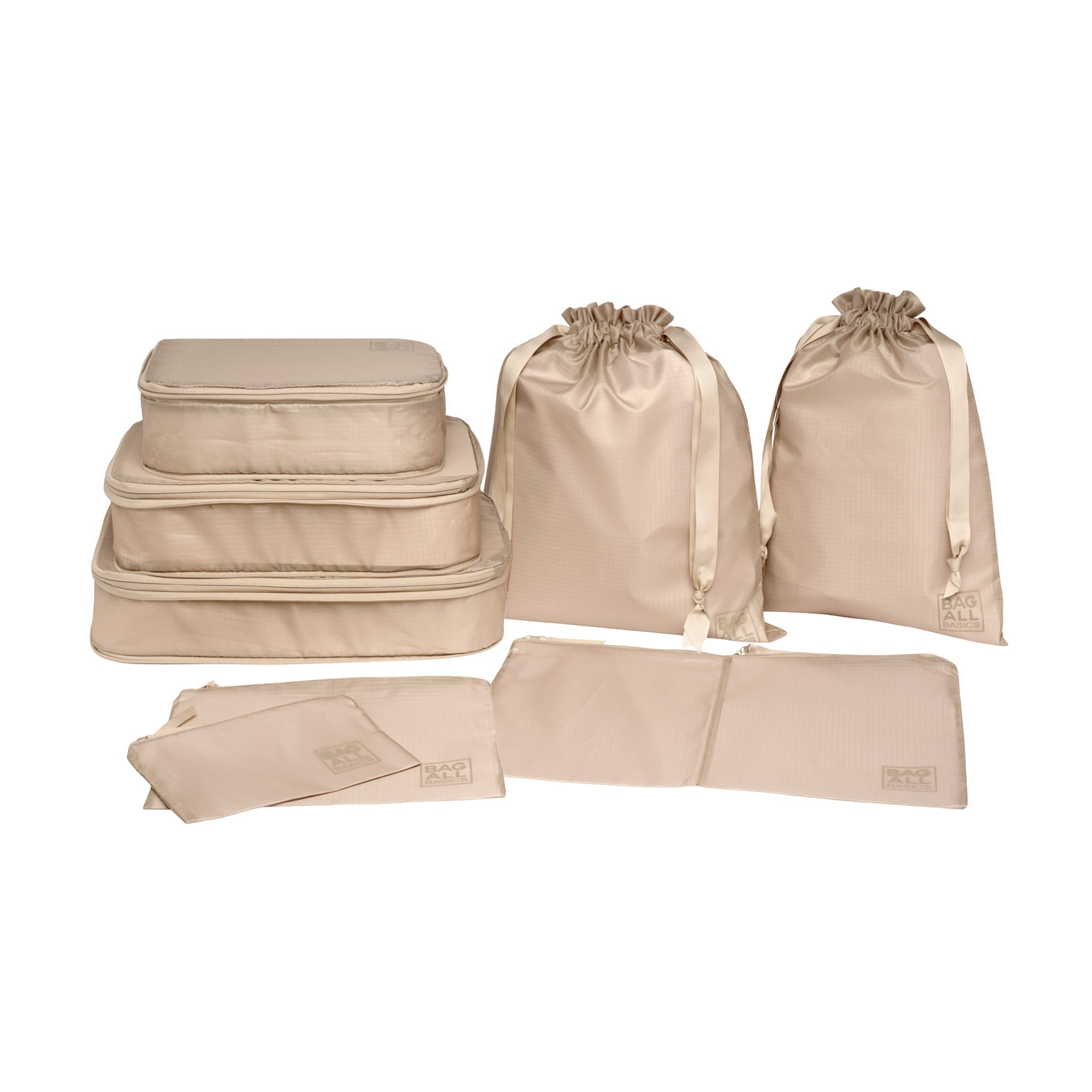 Bag-all Basic Packing Bags Set, 8-pack, Taupe | Bag-all