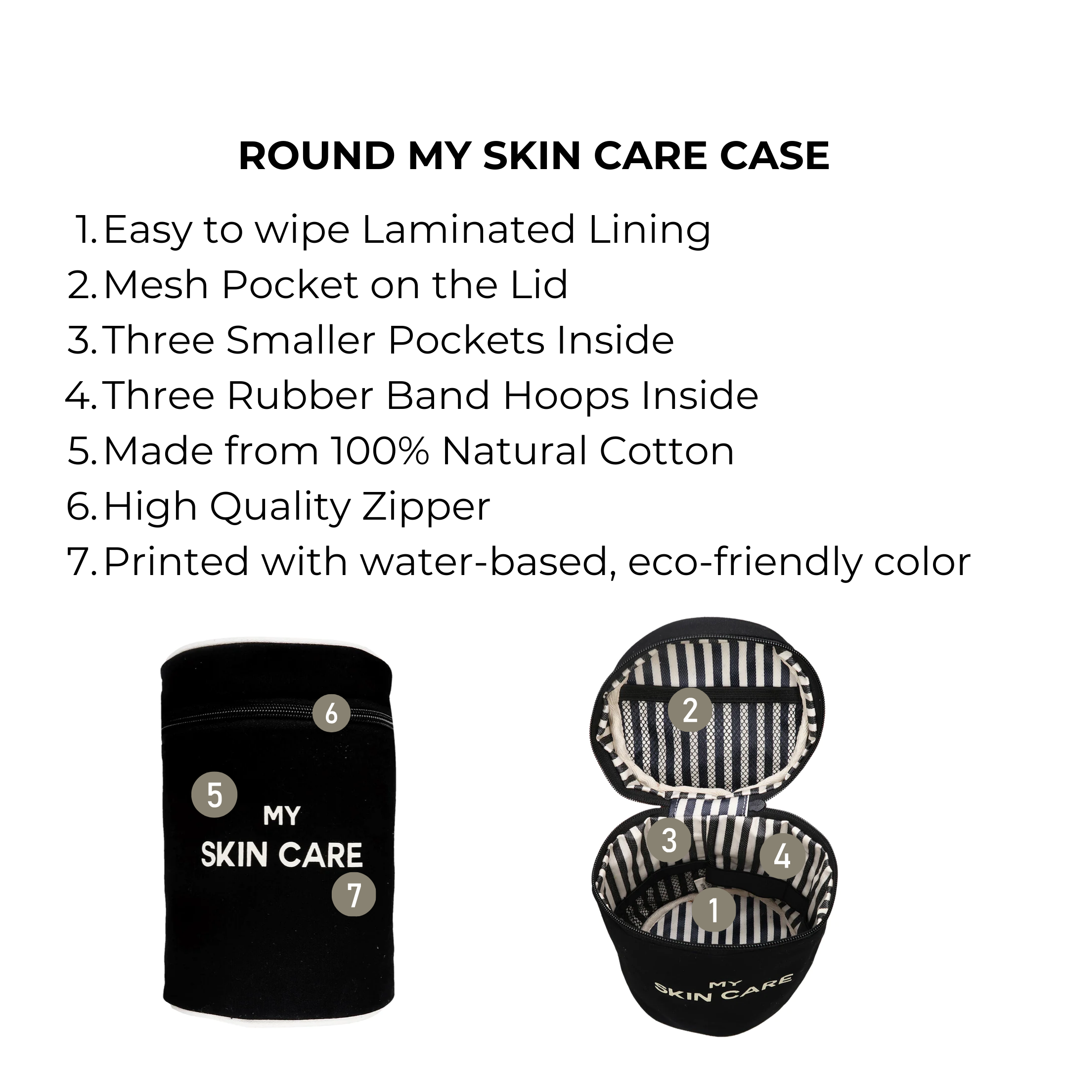 Round My Skin Care Case, Black | Bag-all
