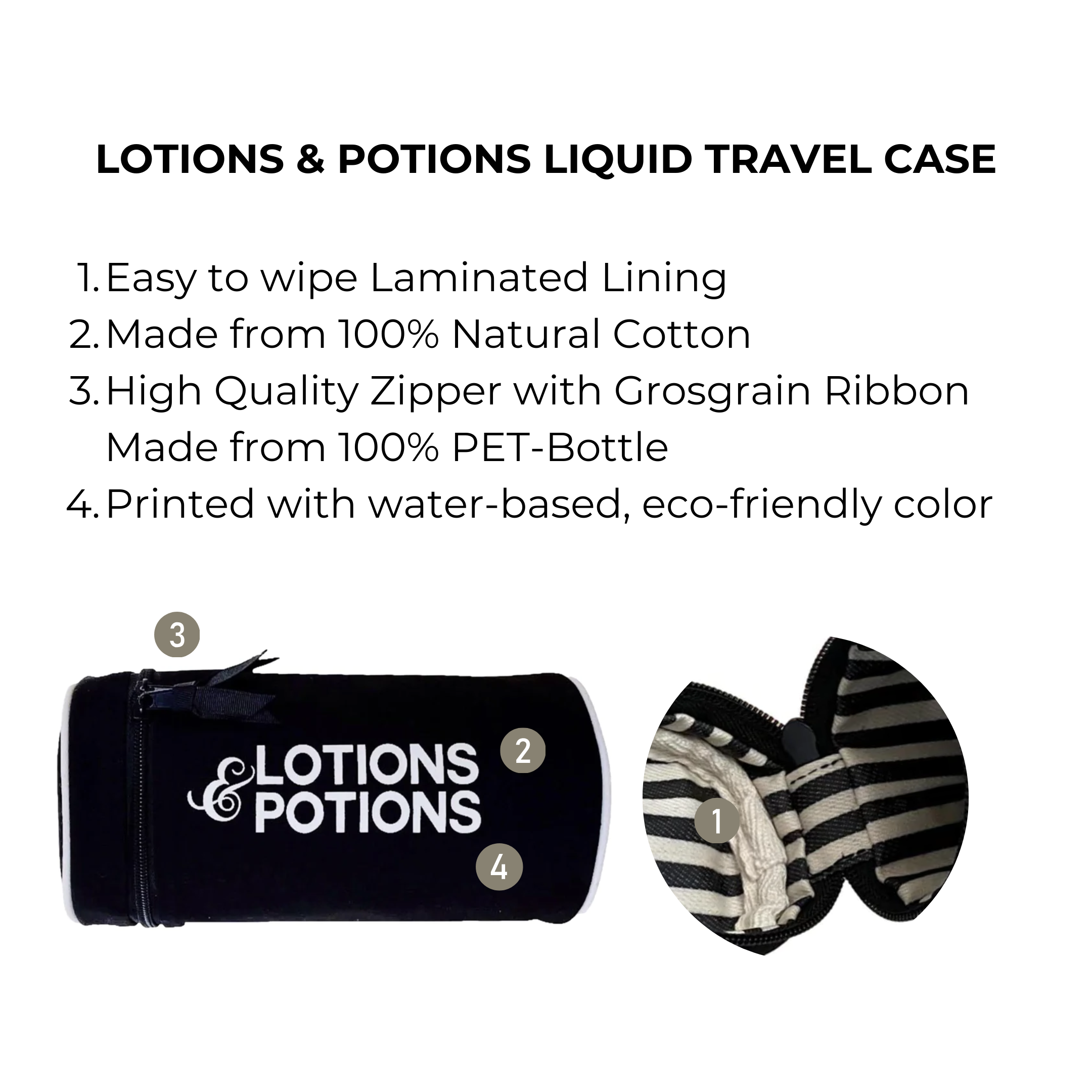Lotions & Potions, Liquid Travel Case, Black | Bag-all