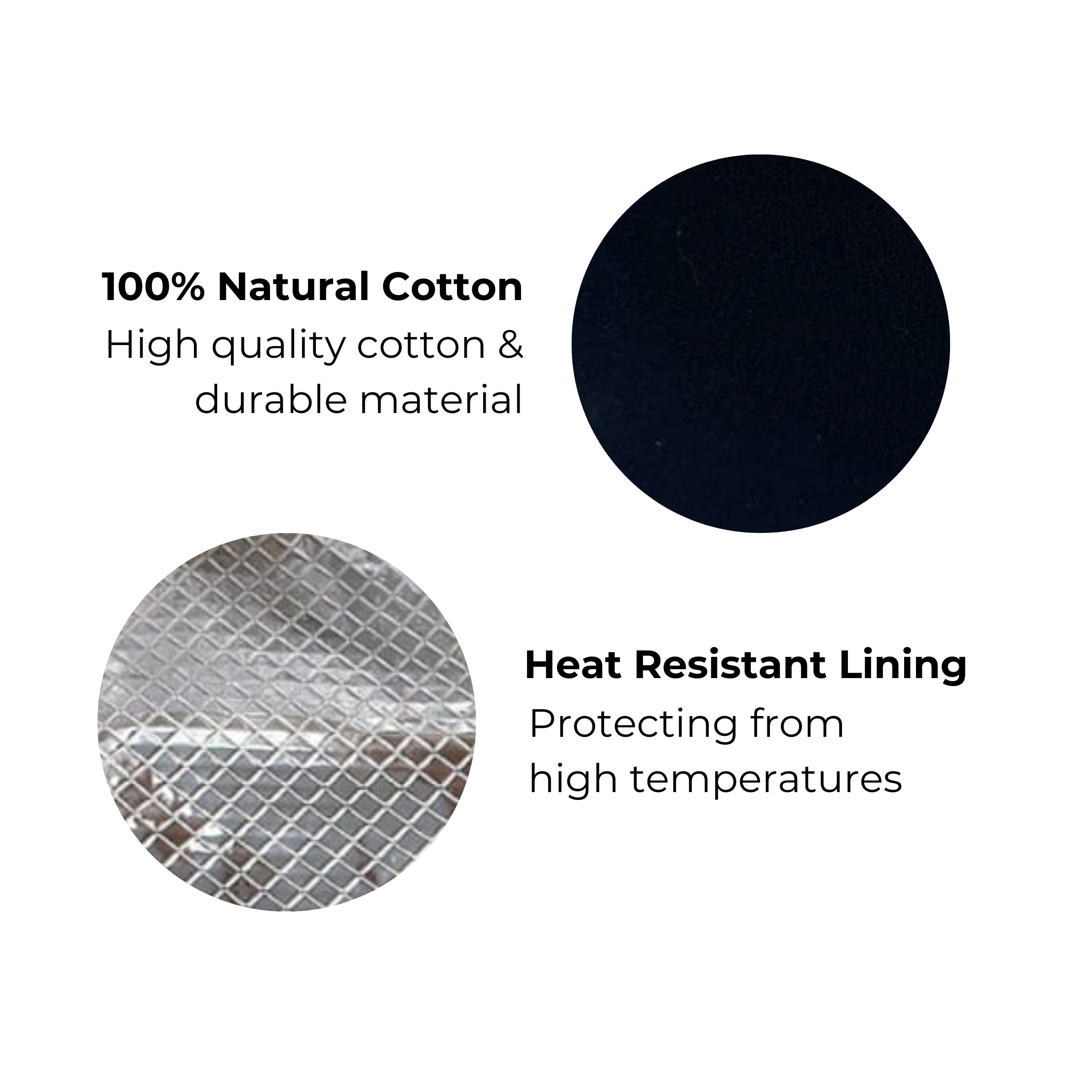 Bag-all Black Insulated Lunch Box featuring natural cotton exterior and heat-resistant silver lining, designed for temperature control and food freshness