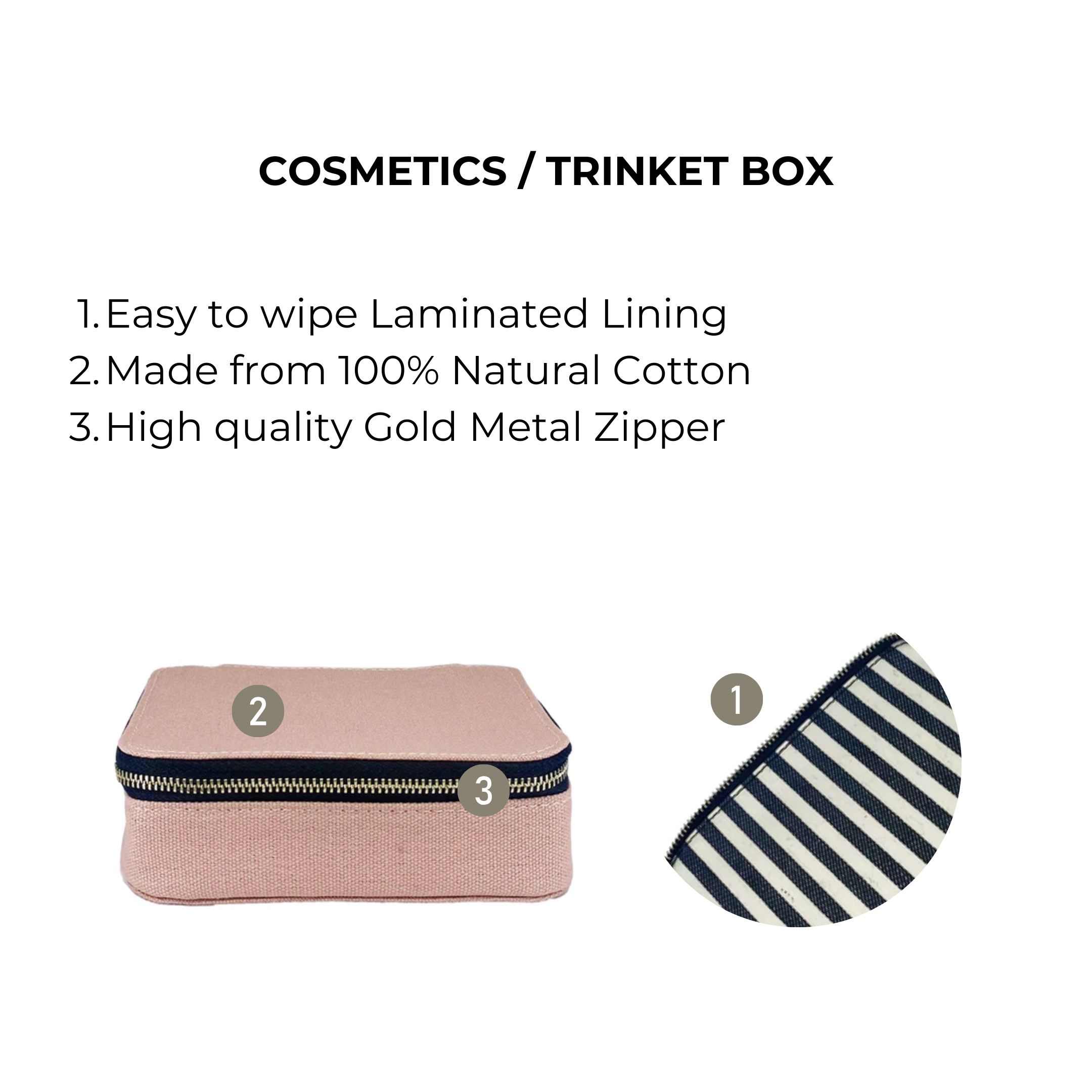 Cosmetics/Trinket Box, Pink/Blush | Bag-all