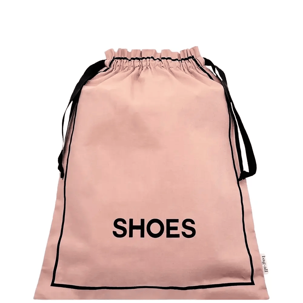 Couture Shoe Travel Bag – Pink/Blush, Bag-all cotton shoe bag for travel organization and gifts for frequent travelers