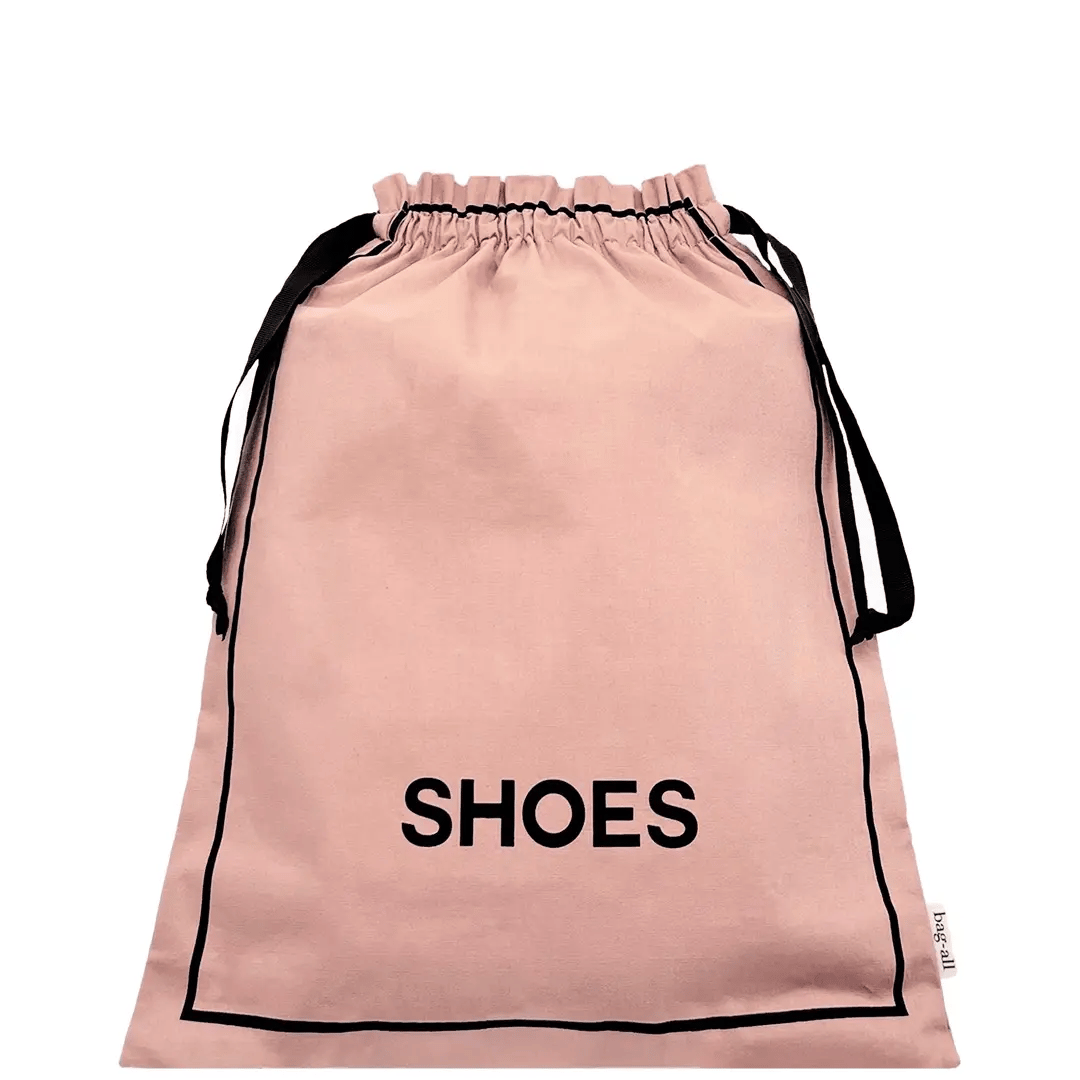 Couture Shoe Travel Bag – Pink/Blush, Bag-all cotton shoe bag for travel organization and gifts for frequent travelers