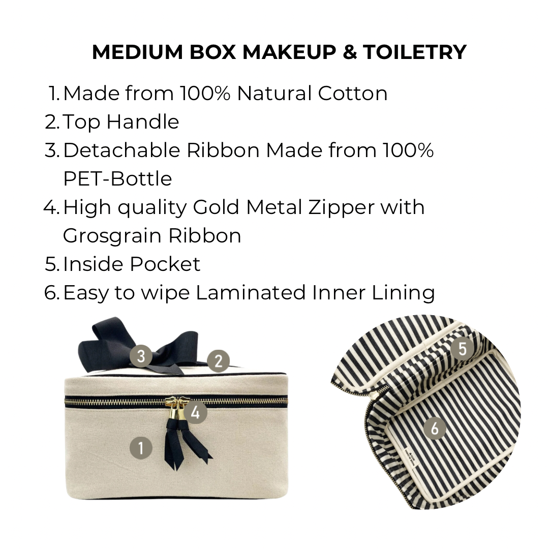 Medium Box Makeup & Toiletry, Cream | Bag-all