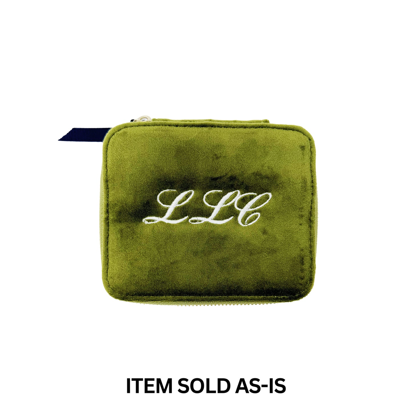 SALES BIN - Cute Jewelry Box, Monogrammable, Green Recycled Velvet