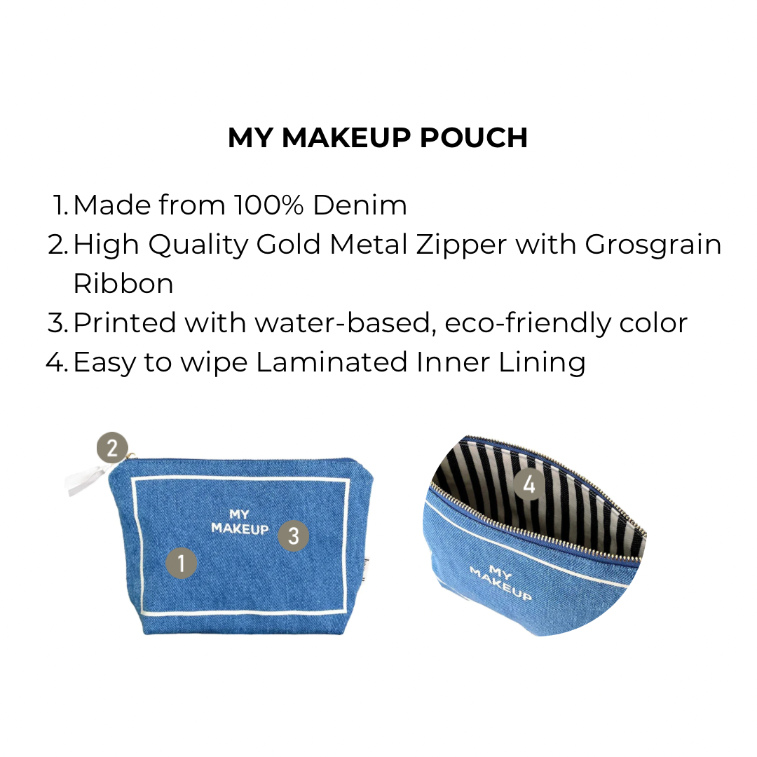 My Makeup Pouch, Coated Lining Denim | Bag-all