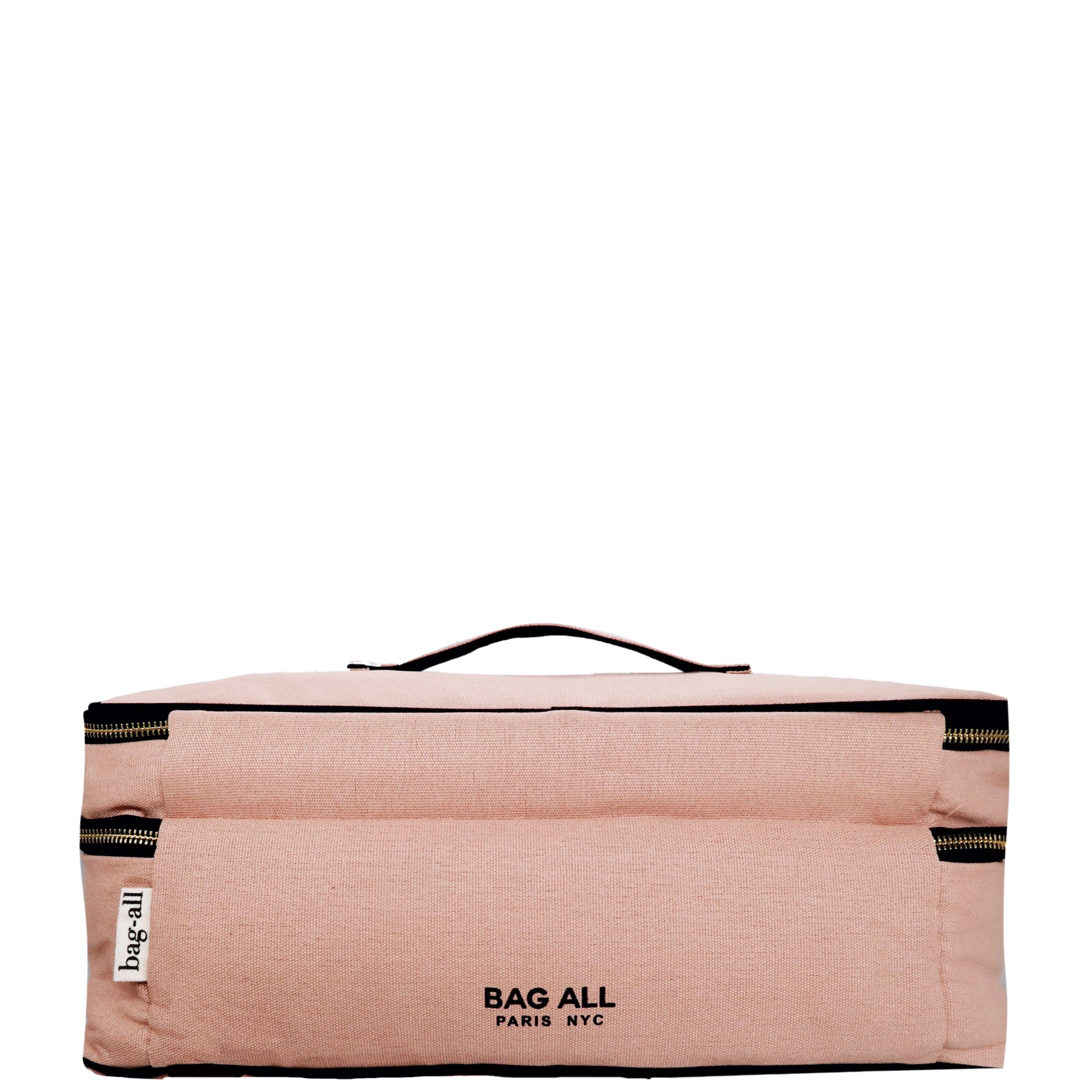 Pink Bag-all Double Hair Tools Travel Case with black zippers and handle for Dyson Airwrap and styling tools