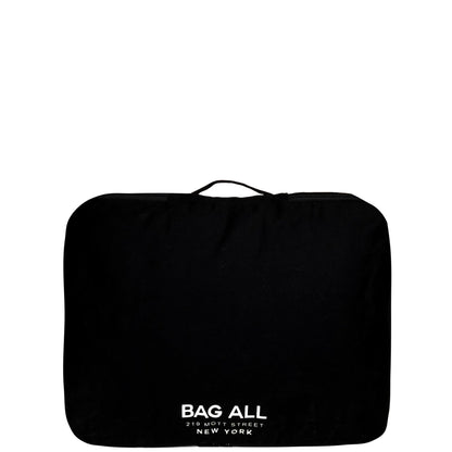 Bag-all Essentials Getaway 4-Pack black cotton organizer set featuring sleep, skin, tech and packing cubes for stylish travel organization