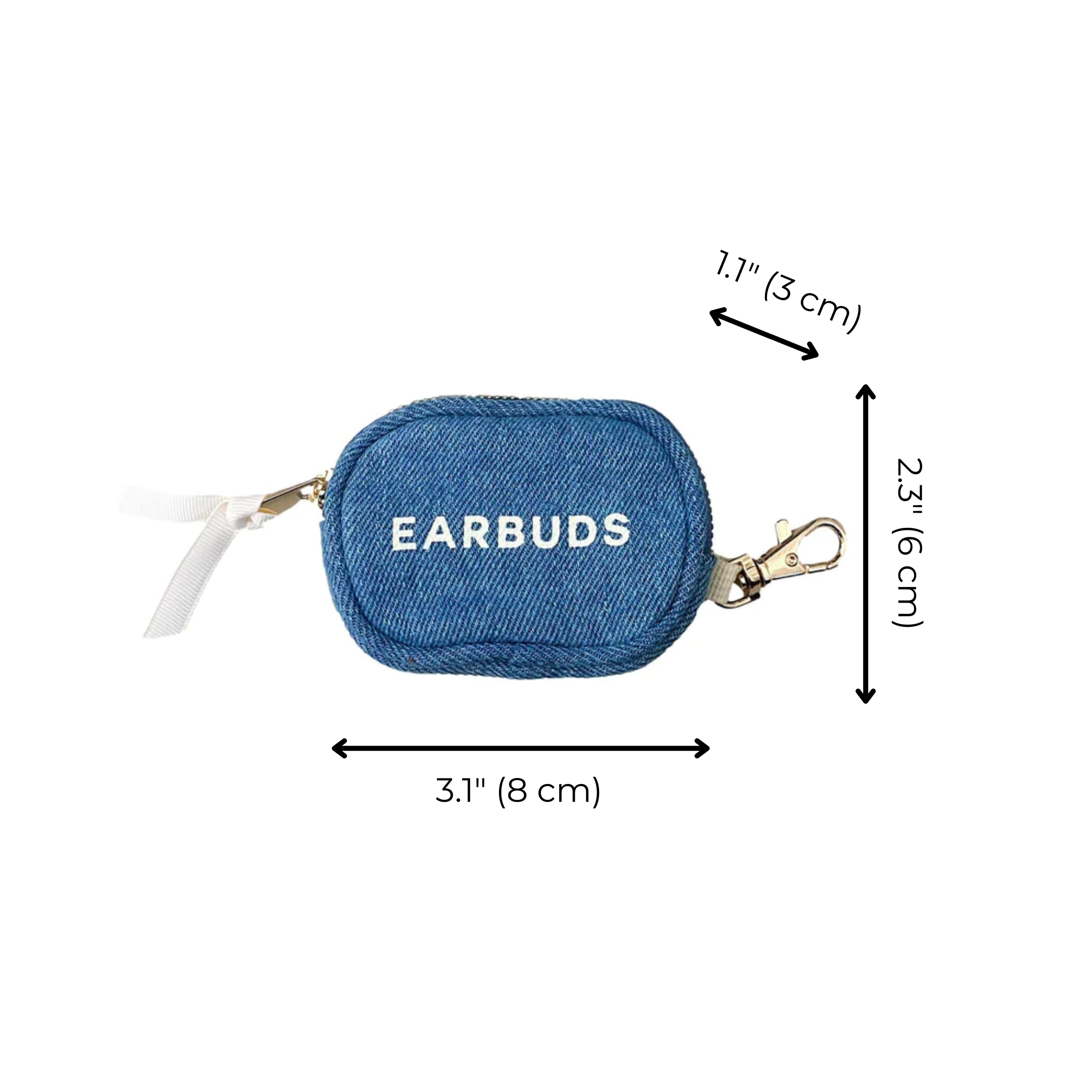 Earbuds/Airpods Case with Clasp, Denim | Bag-all
