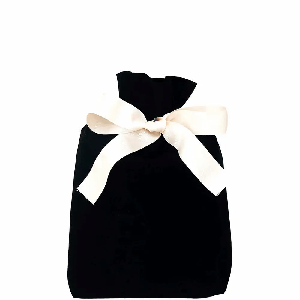 Gift Bag Black Medium by Bag-all Paris-designed black gift bag with white ribbon for travel organization