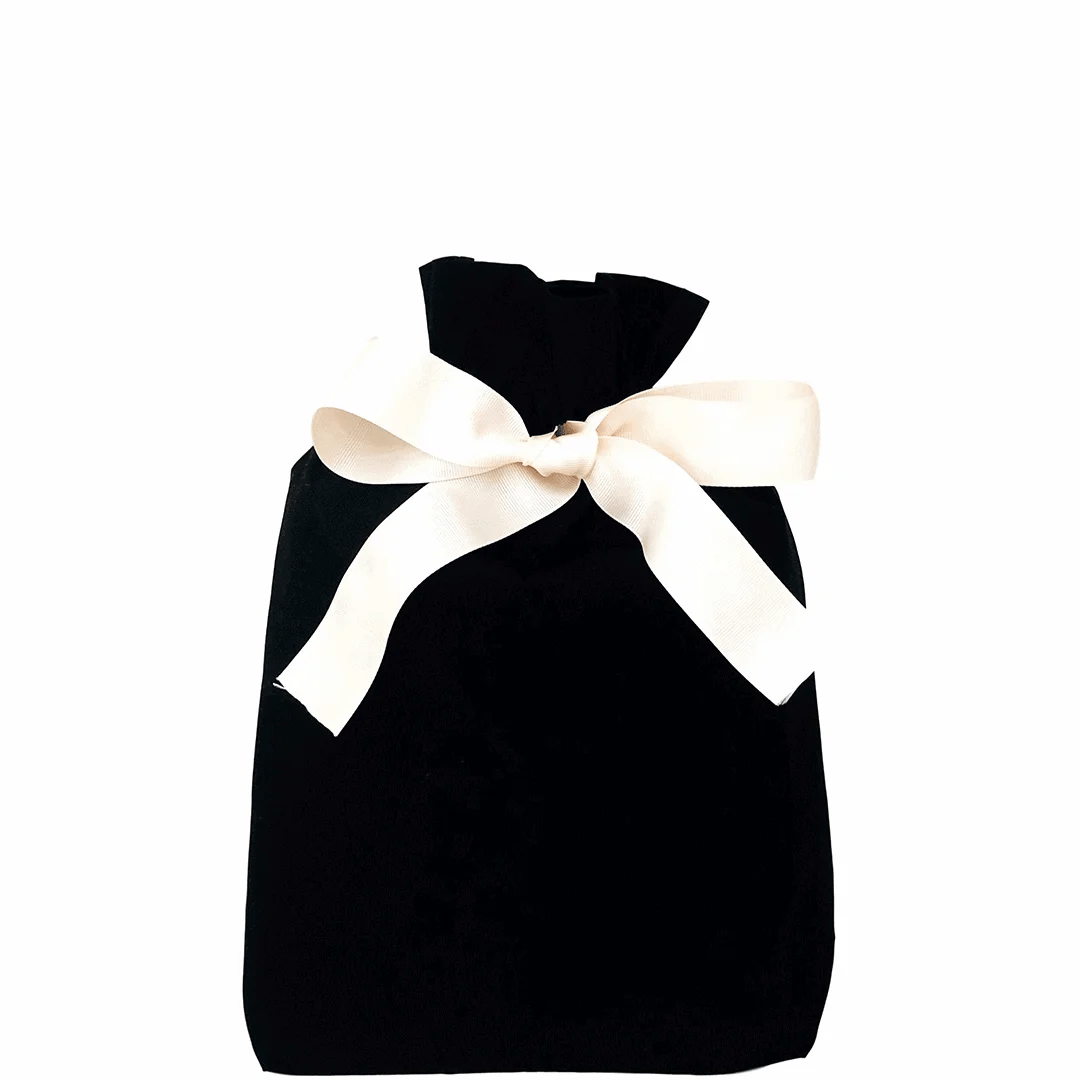 Gift Bag Black Medium by Bag-all Paris-designed black gift bag with white ribbon for travel organization
