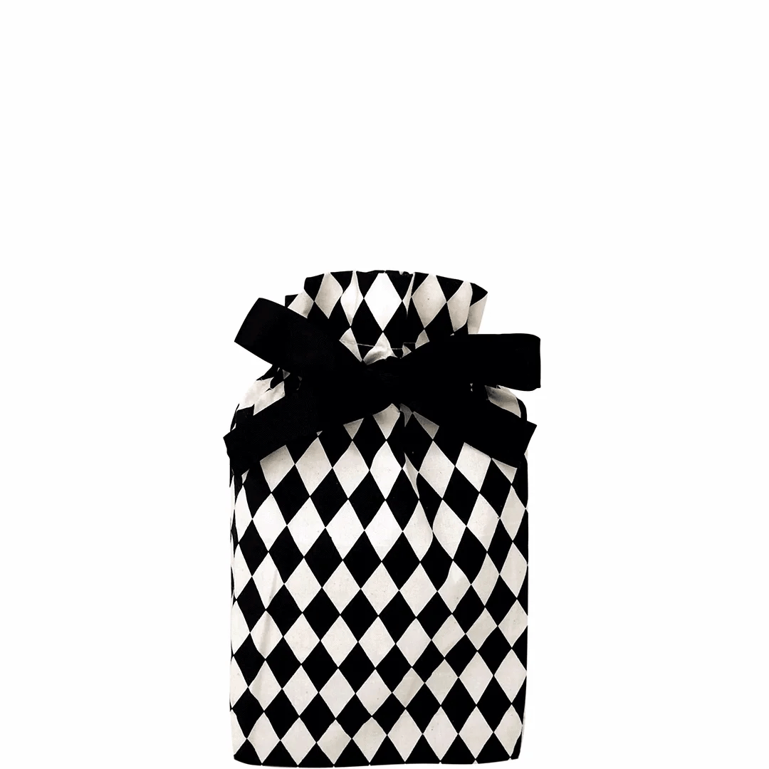 Gift Bag Diamond Small black and white diamond gift bag from Bag-all, a Paris-designed travel and organization brand