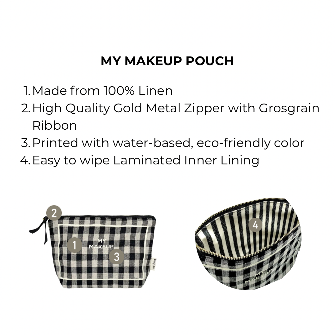 My Makeup Pouch, Coated Lining Gingham | Bag-all